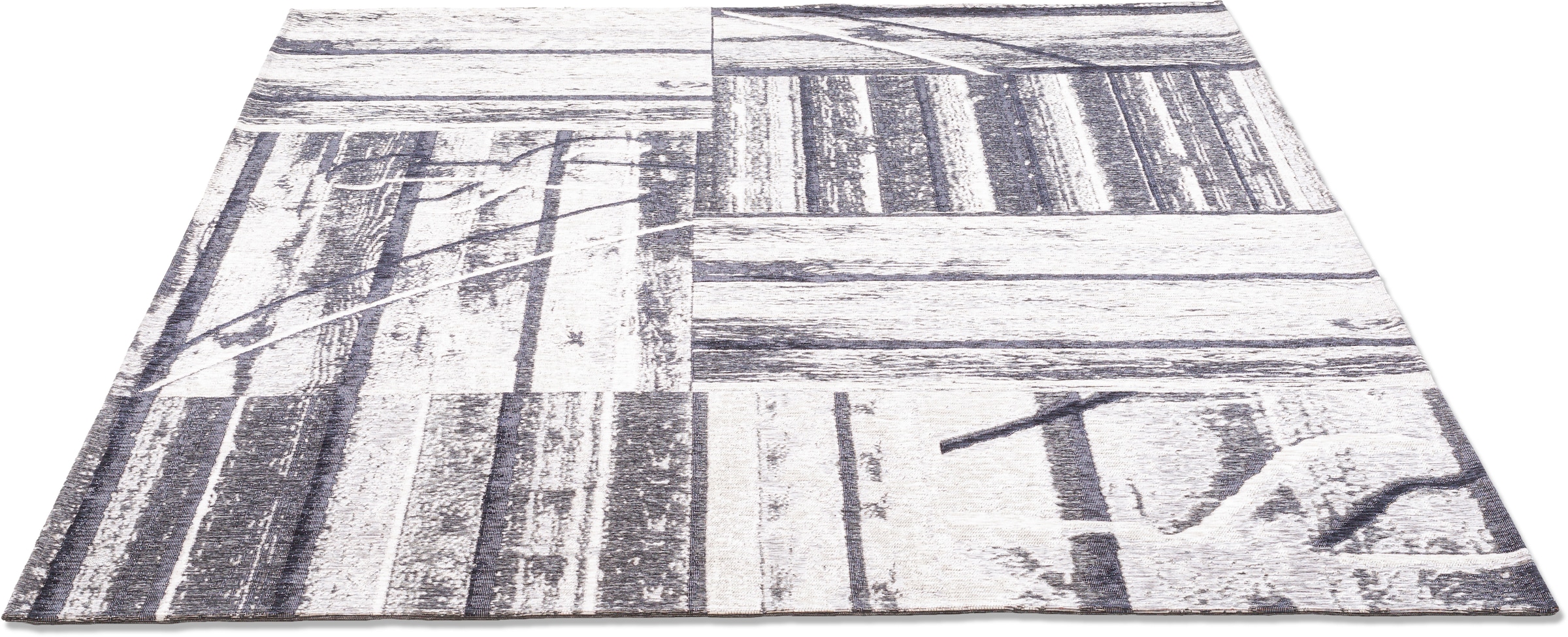 Teppich »Keitum 010«, rechteckig, Flachgewebe, modernes Holz Design, Motiv, gekreuzte...
