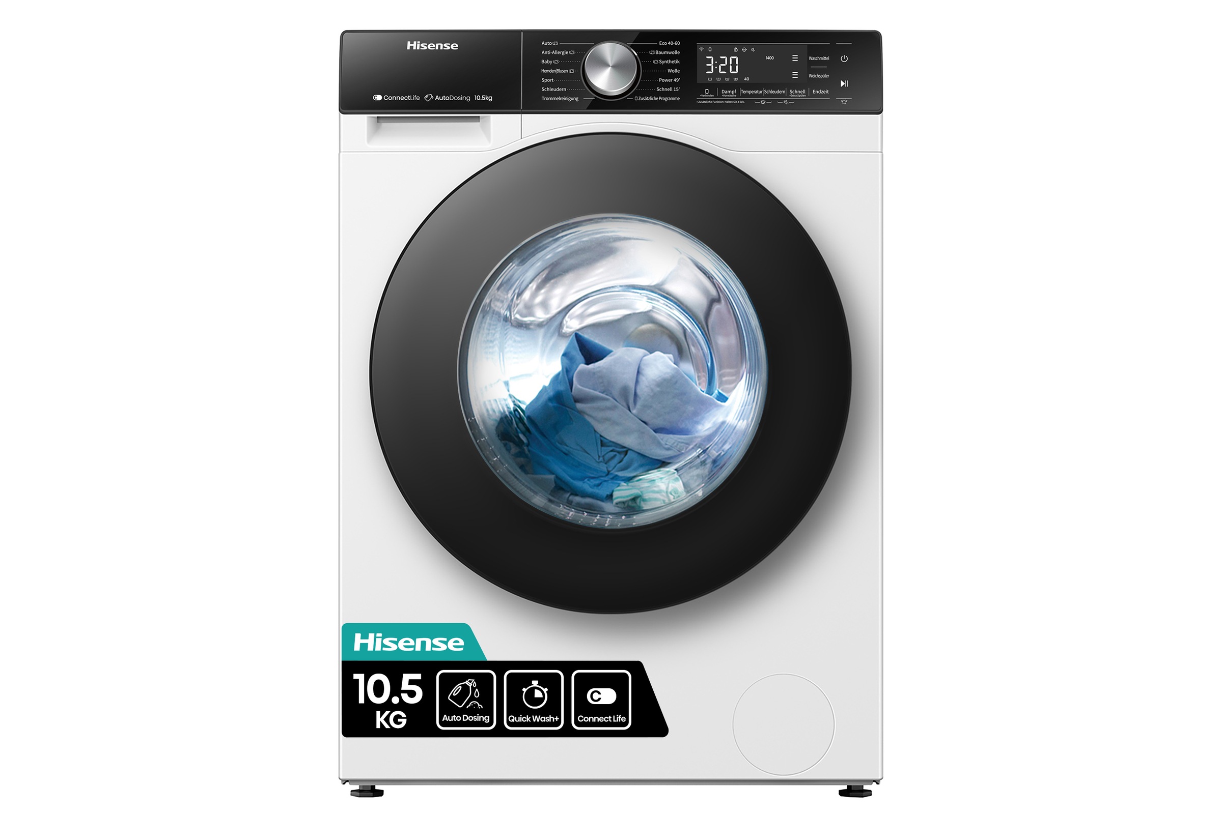 Hisense Waschmaschine "WF5S1045BW" 10,5 kg 1400 U/min AutoDosing günstig online kaufen