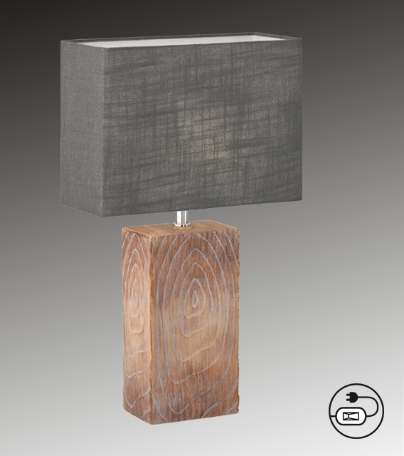 BRITOP LIGHTING Tischleuchte »CADRE«, 1 flammig-flammig, Leuchte aus  Eichenholz, Naturprodukt, hochwertiger Stoffschirm | BAUR