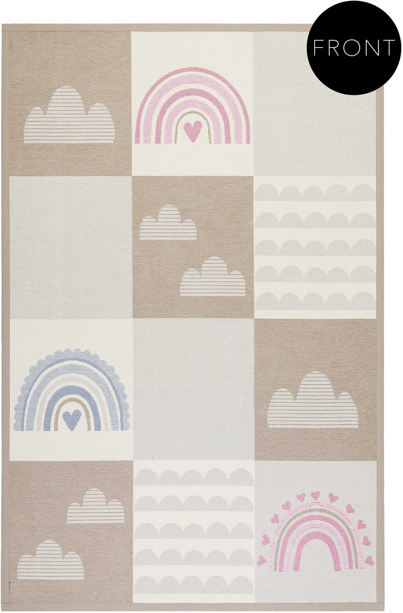 Esprit Kinderteppich »Lovely Rainbow ESP-002«, rechteckig, 10 mm Höhe, Wendeteppich, farbig eingefasst