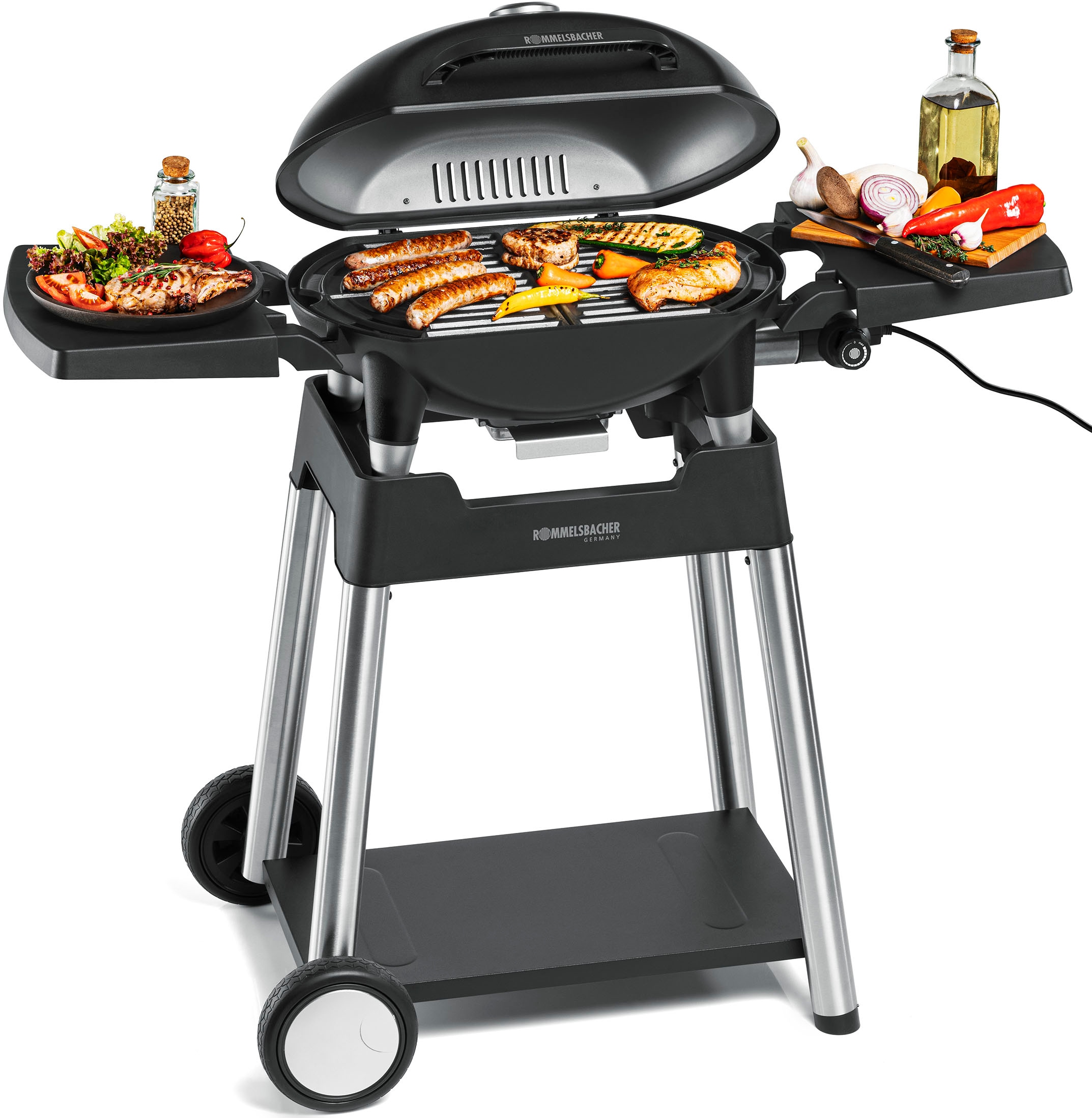 Rommelsbacher Elektrogrill »BBQ 4100/S«, 2200 W, BARBECUE GRILL MIT GRILLWAGEN
