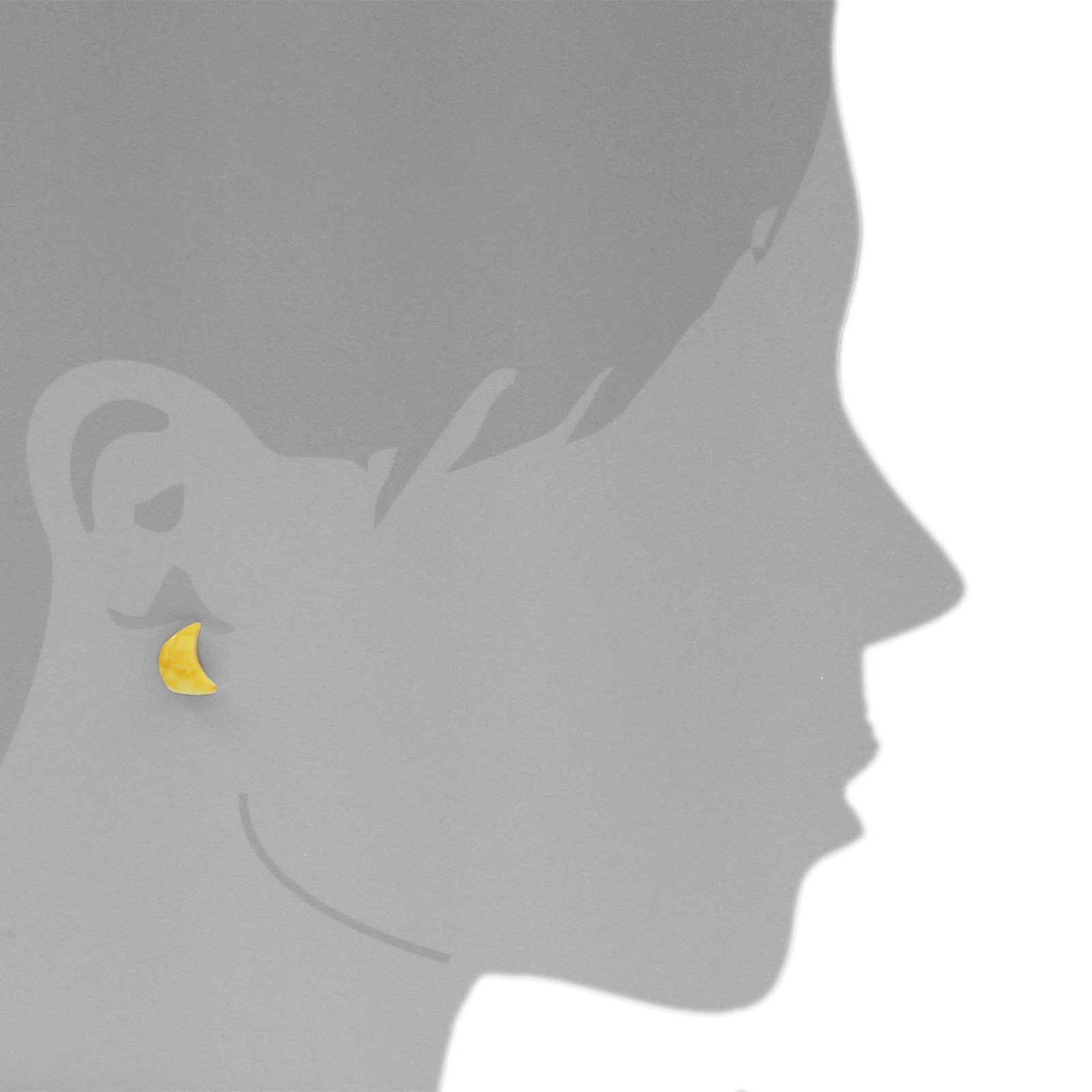 OSTSEE-SCHMUCK Paar Ohrstecker »- Halbmond - Silber 925/000 - Bernstein«