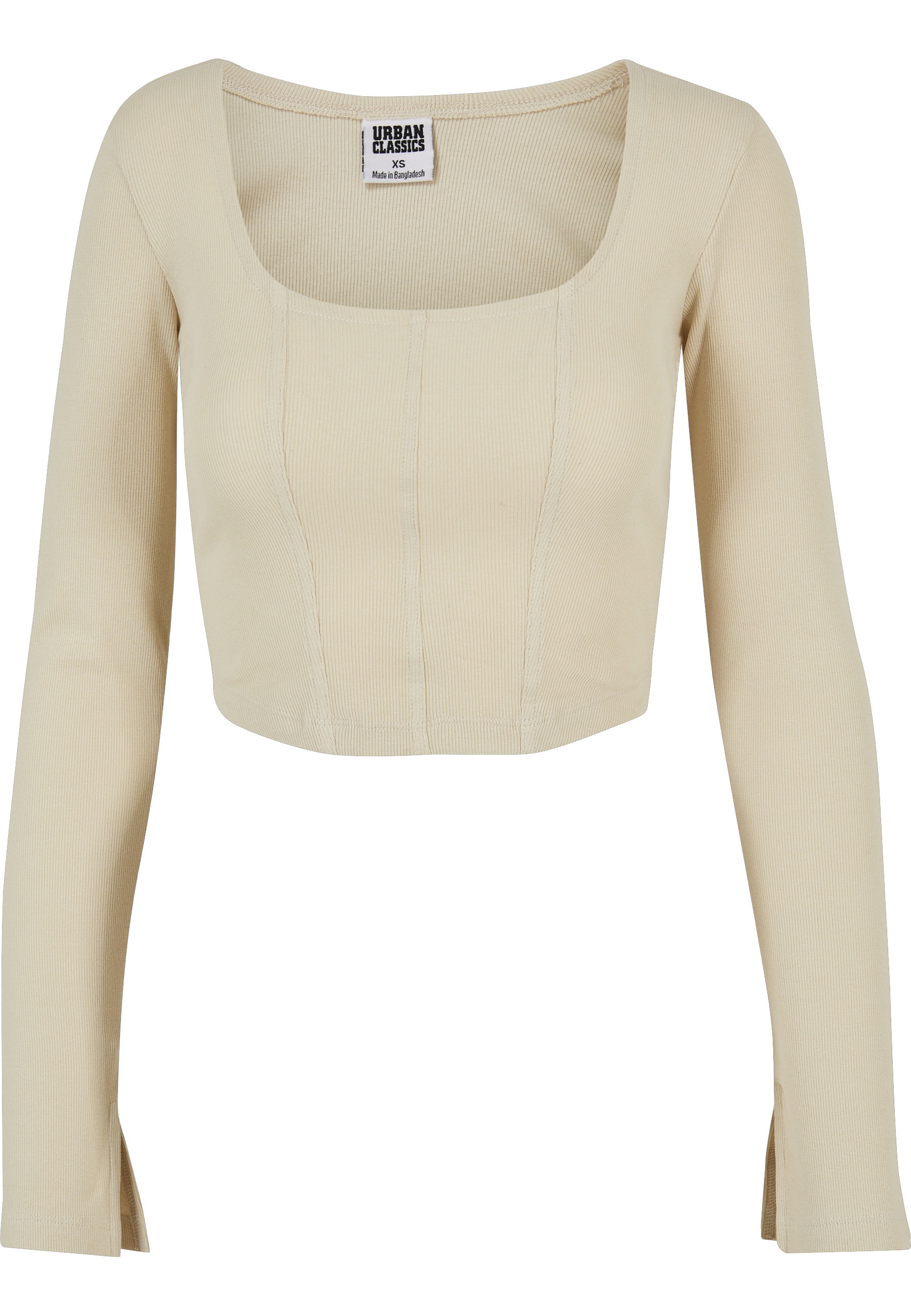 URBAN CLASSICS Langarmshirt "Urban Classics Damen Ladies Short Rib Corsage Longsleeve" 1