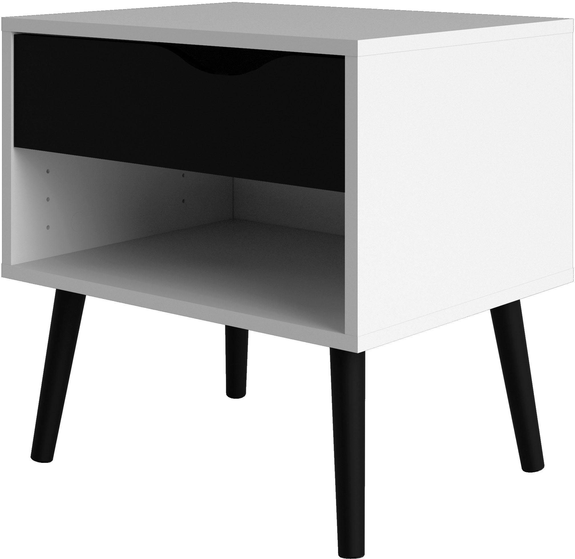 andas Nachttisch »Oslo Nachtkommode, Nachtschrank, Beistelltisch«, 1 Schublade, 1 offenes Fach, Breite 50 cm, Höhe 50 cm