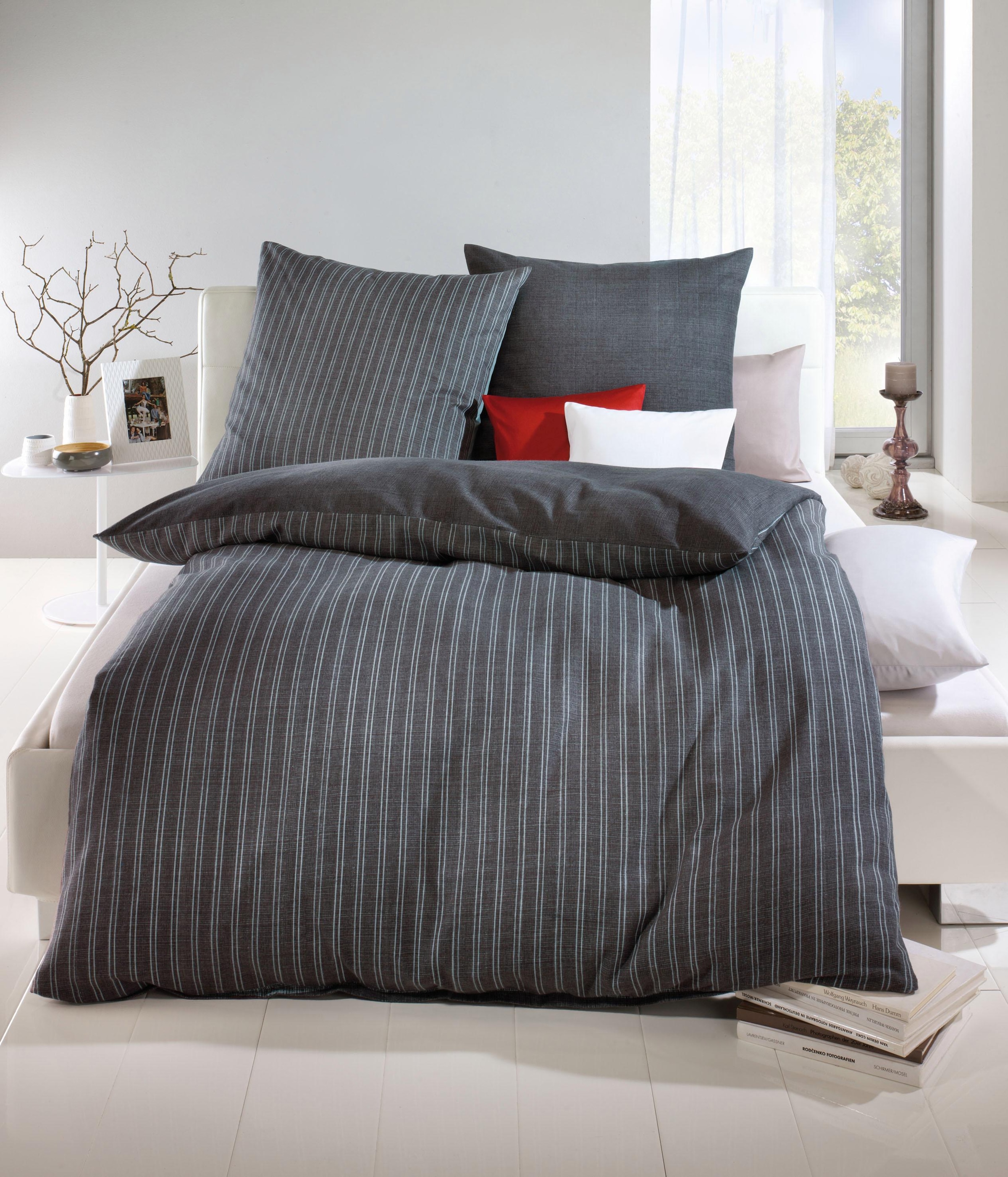 Kaeppel Wendebettwäsche »Eternity Combo Bettwäsche, Satin mit seidigem Glanz, Streifen-Design«