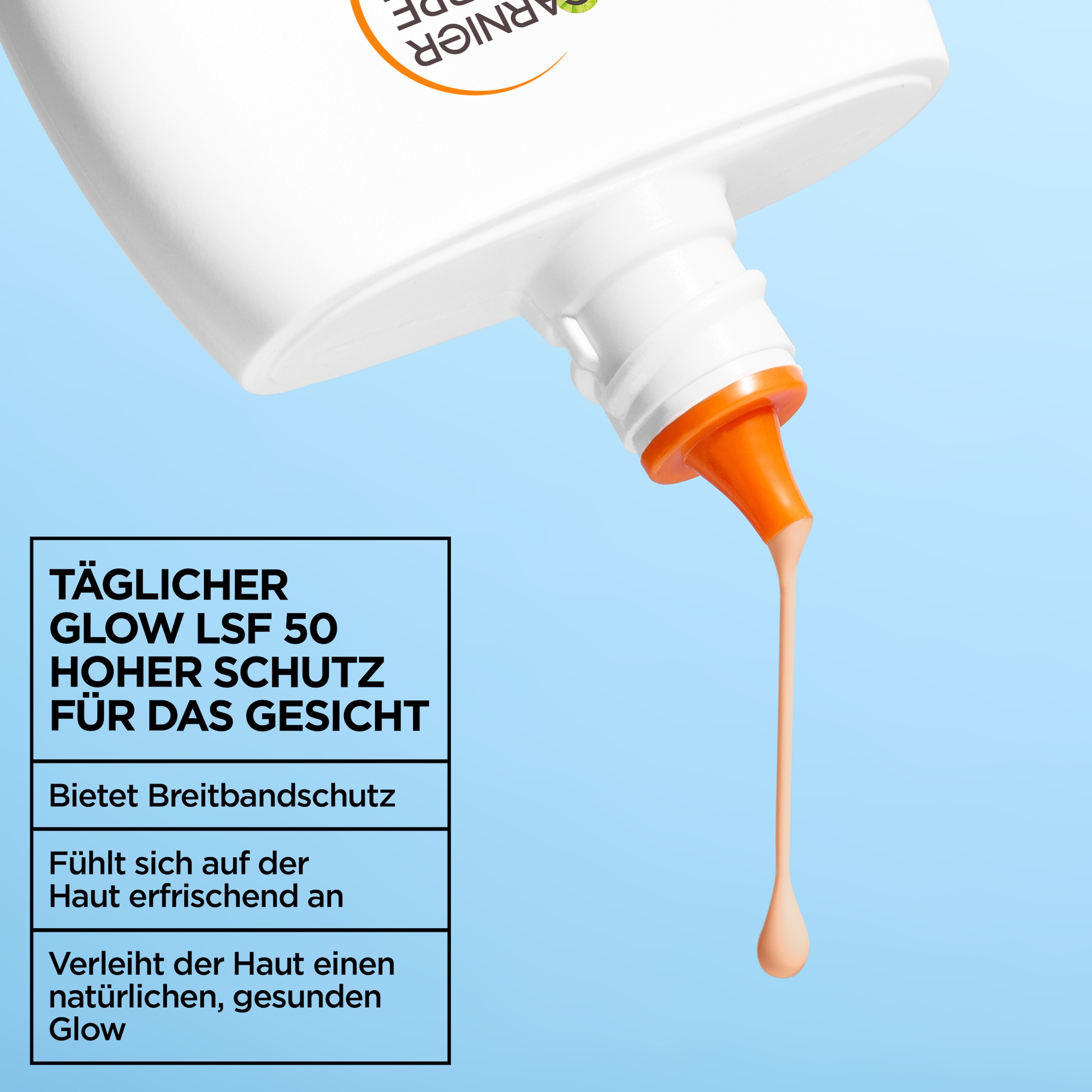 GARNIER Sonnenschutzfluid »Garnier Super UV UV-Water-Fluid Glow LSF 50« für das Gesicht, leichte Fluid-Textur, mit LSF 50