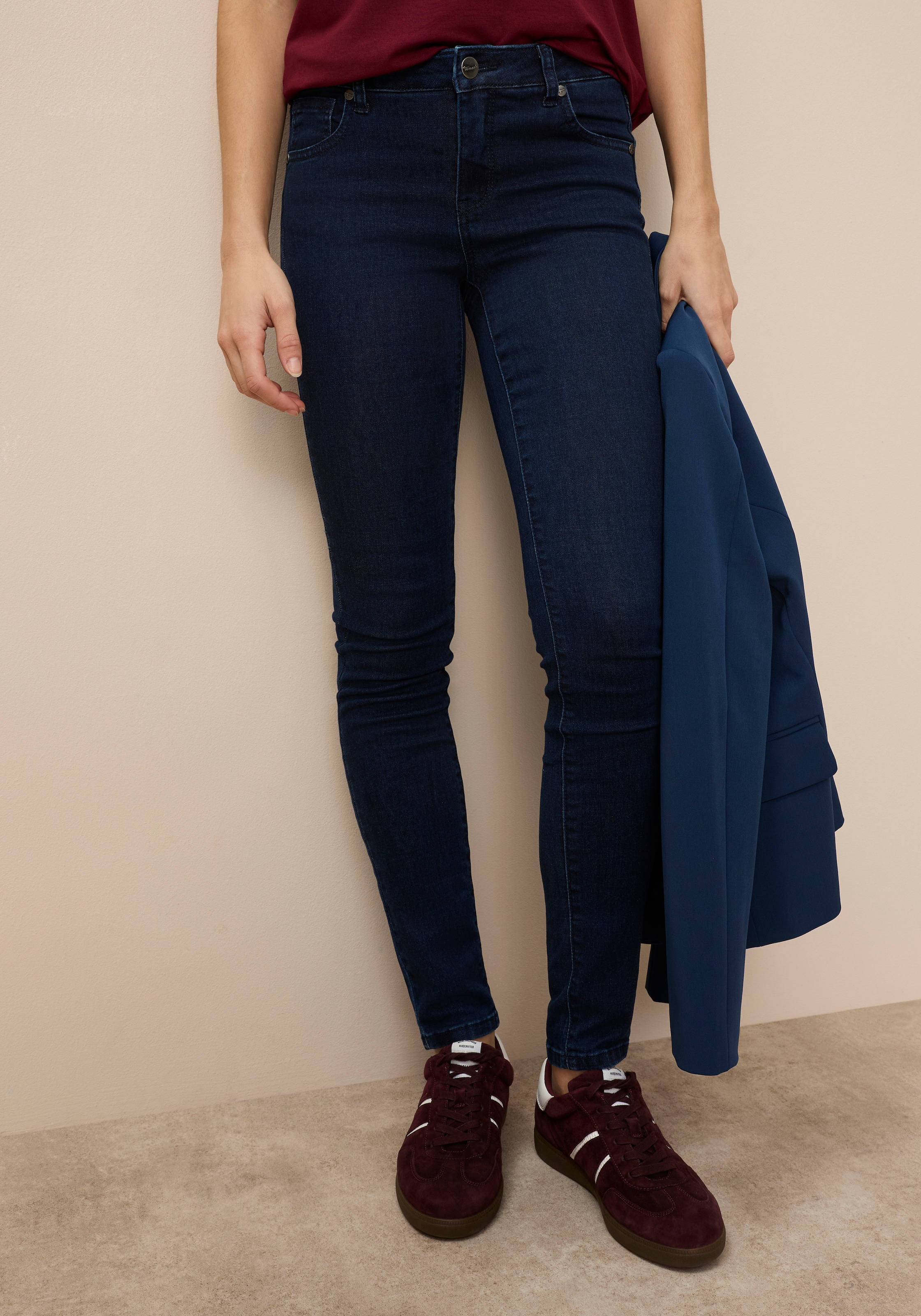 Tamaris Skinny-fit-Jeans schmale Beinweite, mit Gürtelschlaufenbund, mit Me günstig online kaufen