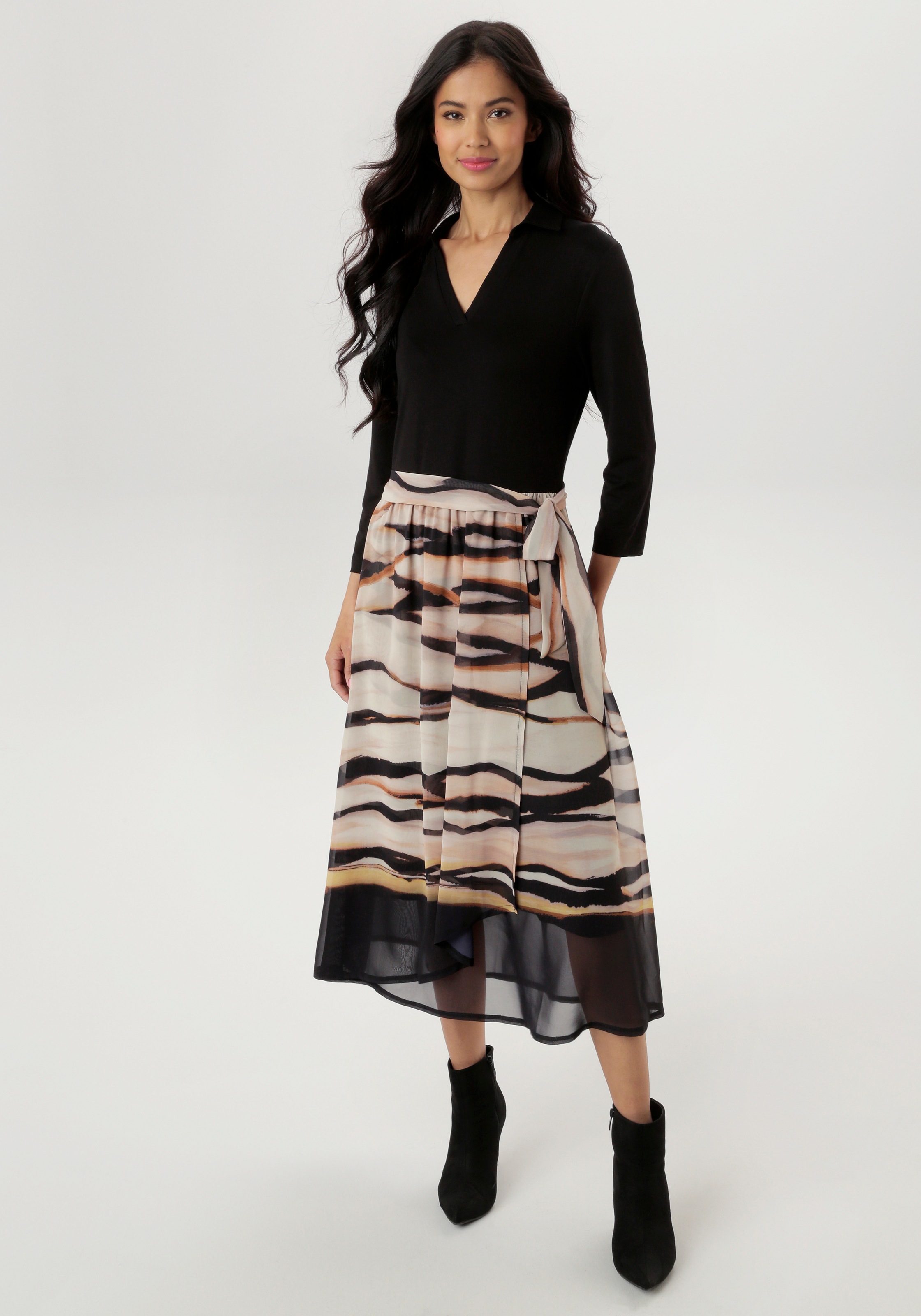 Aniston SELECTED Jerseykleid, mit abnehmbaren Bindeband - NEUE KOLLEKTION günstig online kaufen