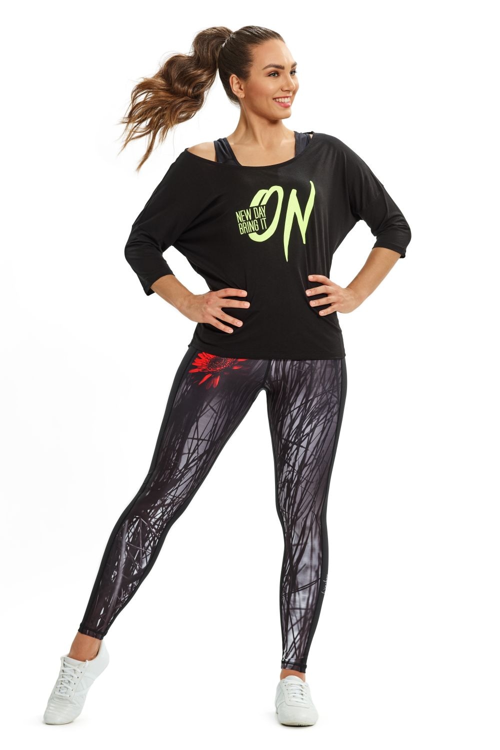 Winshape 3/4-Arm-Shirt »MCS001 ultra leicht«, mit Neon gelbem Glitzer-Aufdruck