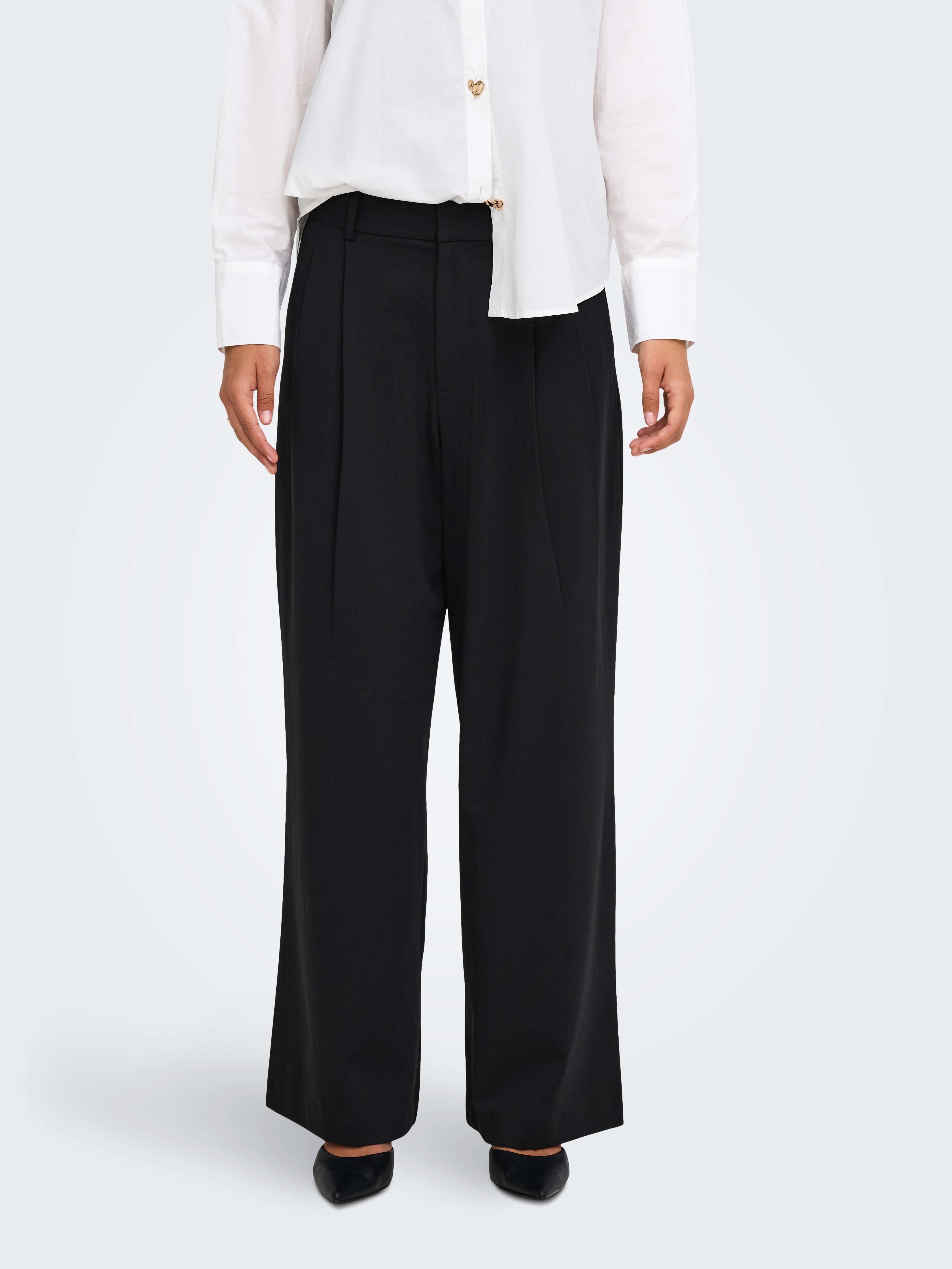 ONLY Anzughose "ONLSONJA HW WIDE PLEAT PANT TLR NOOS" Materialmix, high waist