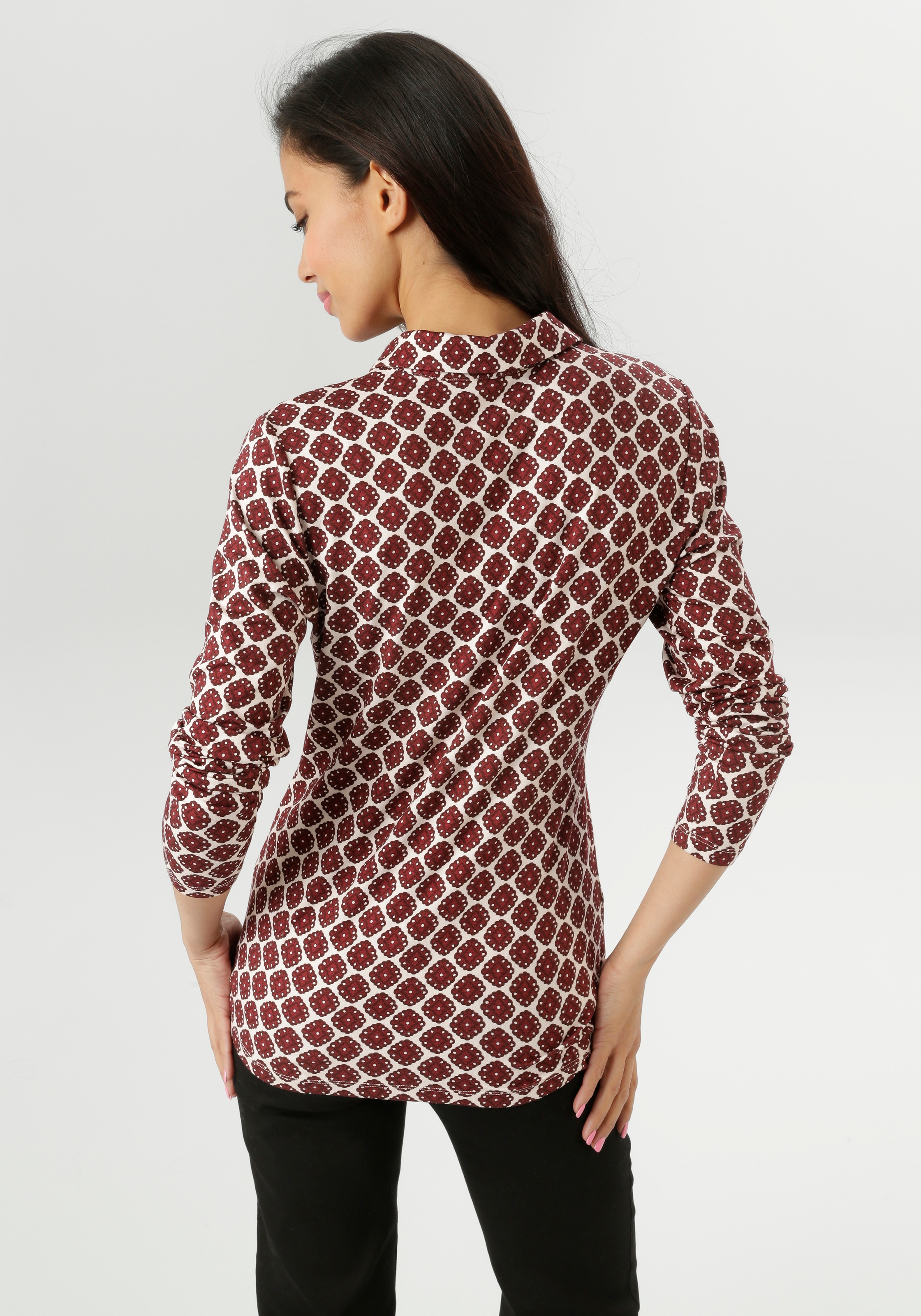 Aniston SELECTED Hemdbluse, mit extravagantem, farbenfrohen Retro-Muster - günstig online kaufen