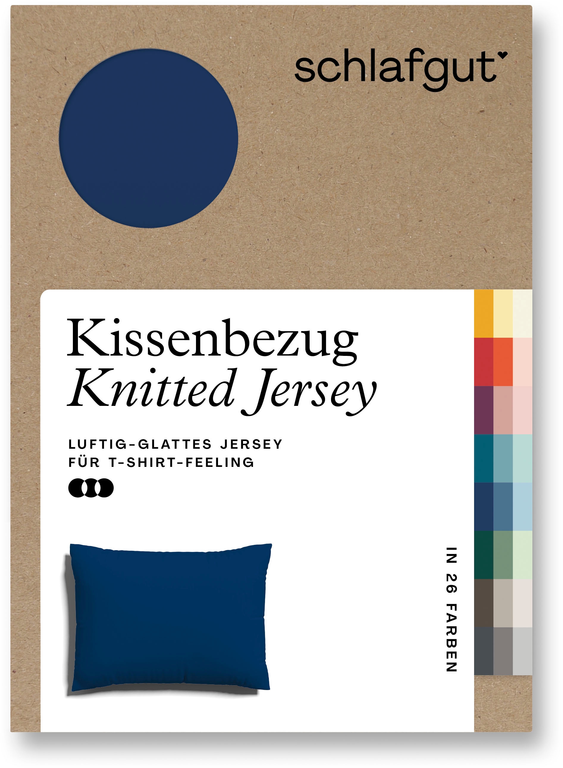 Schlafgut Kissenbezug "Knitted Jersey aus Bio-Baumwolle mit Elasthan, bügelfrei,", (1 St.), besonders fein gestrickt, Ki