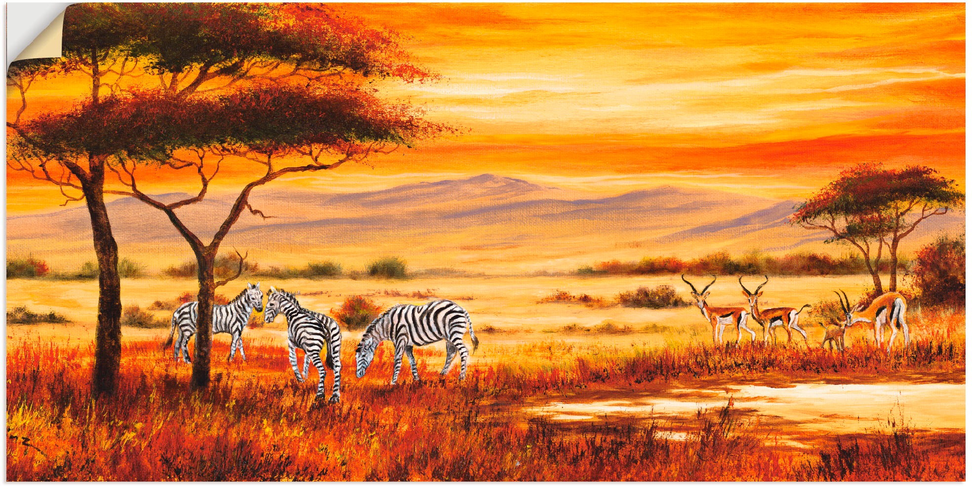 Artland Wandbild "Afrikanische Landschaft I", Afrika, (1 St.), als Leinwand günstig online kaufen