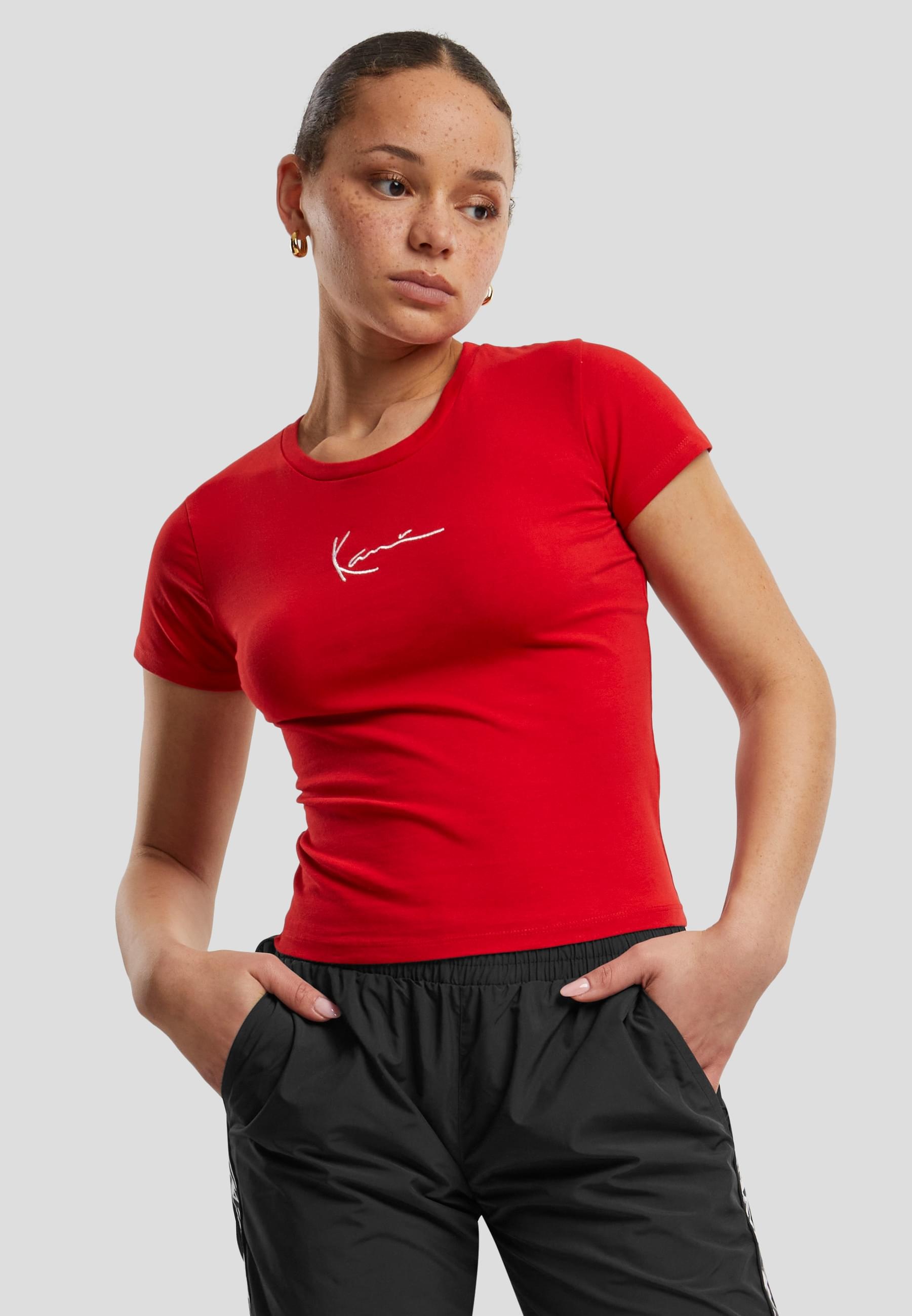 Karl Kani T-Shirt »Karl Kani Damen KKWQ22002RED Small Signature Short Tee«, (1 tlg.)