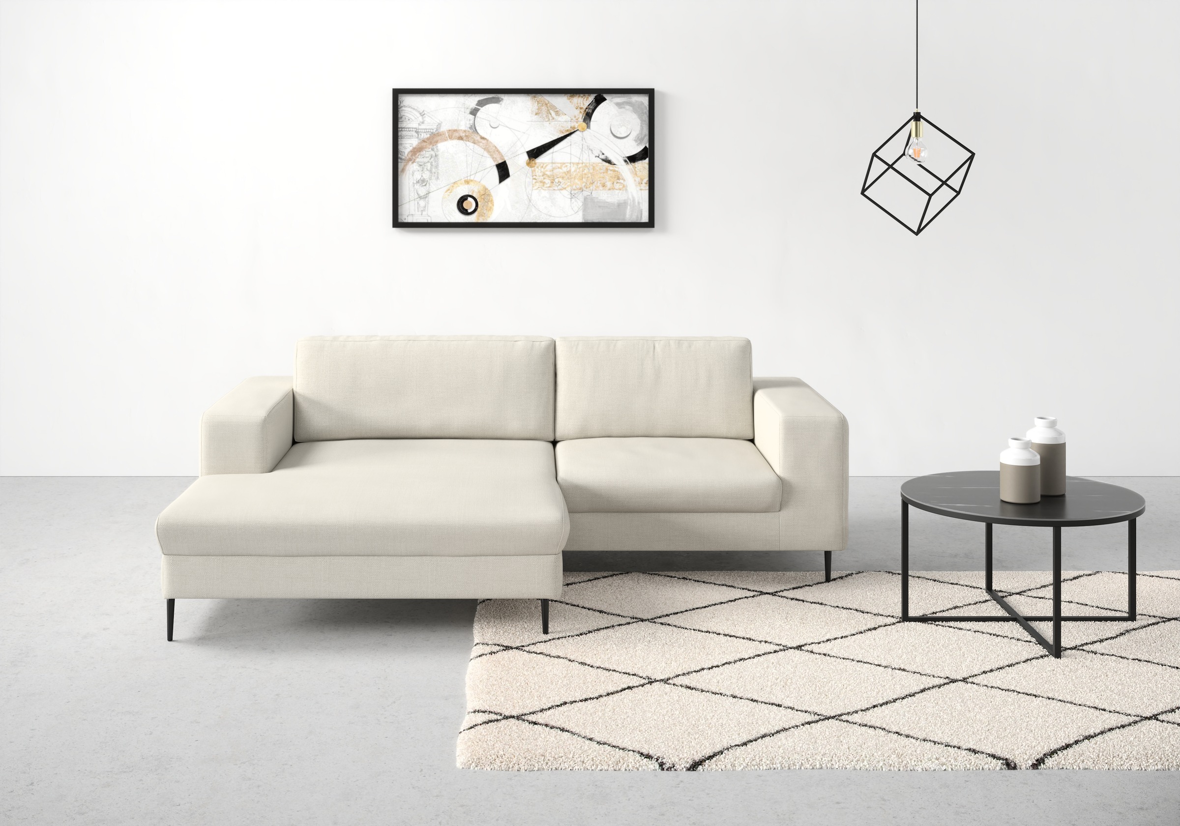 Thumbnail - DOMO collection Ecksofa "Modica kompakt und elegant, Breite 244, L-Form" moderne Optik mit extrabreiter Recamiere, auch ...
