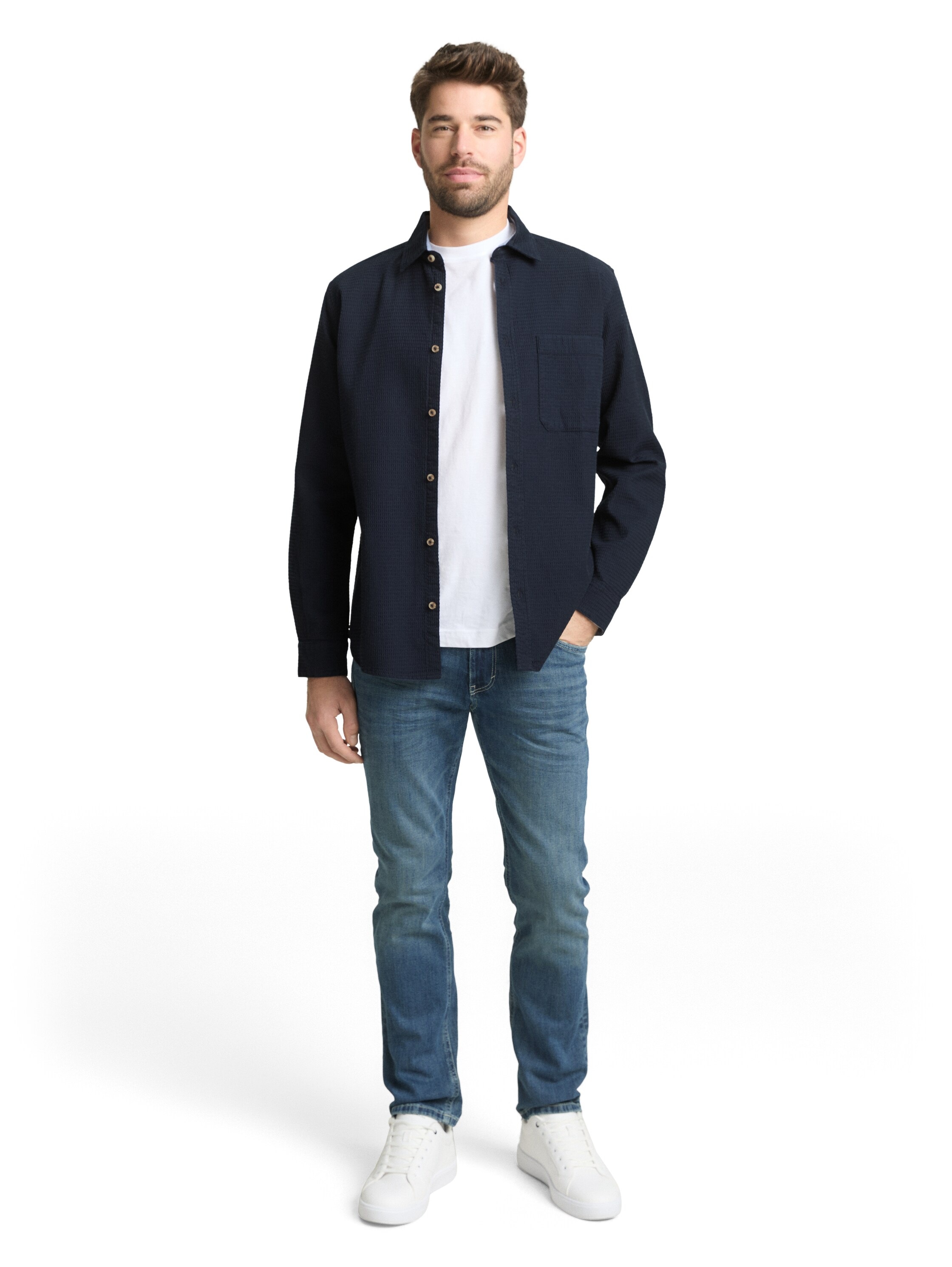 TOM TAILOR Langarmhemd mit Brust Tasche