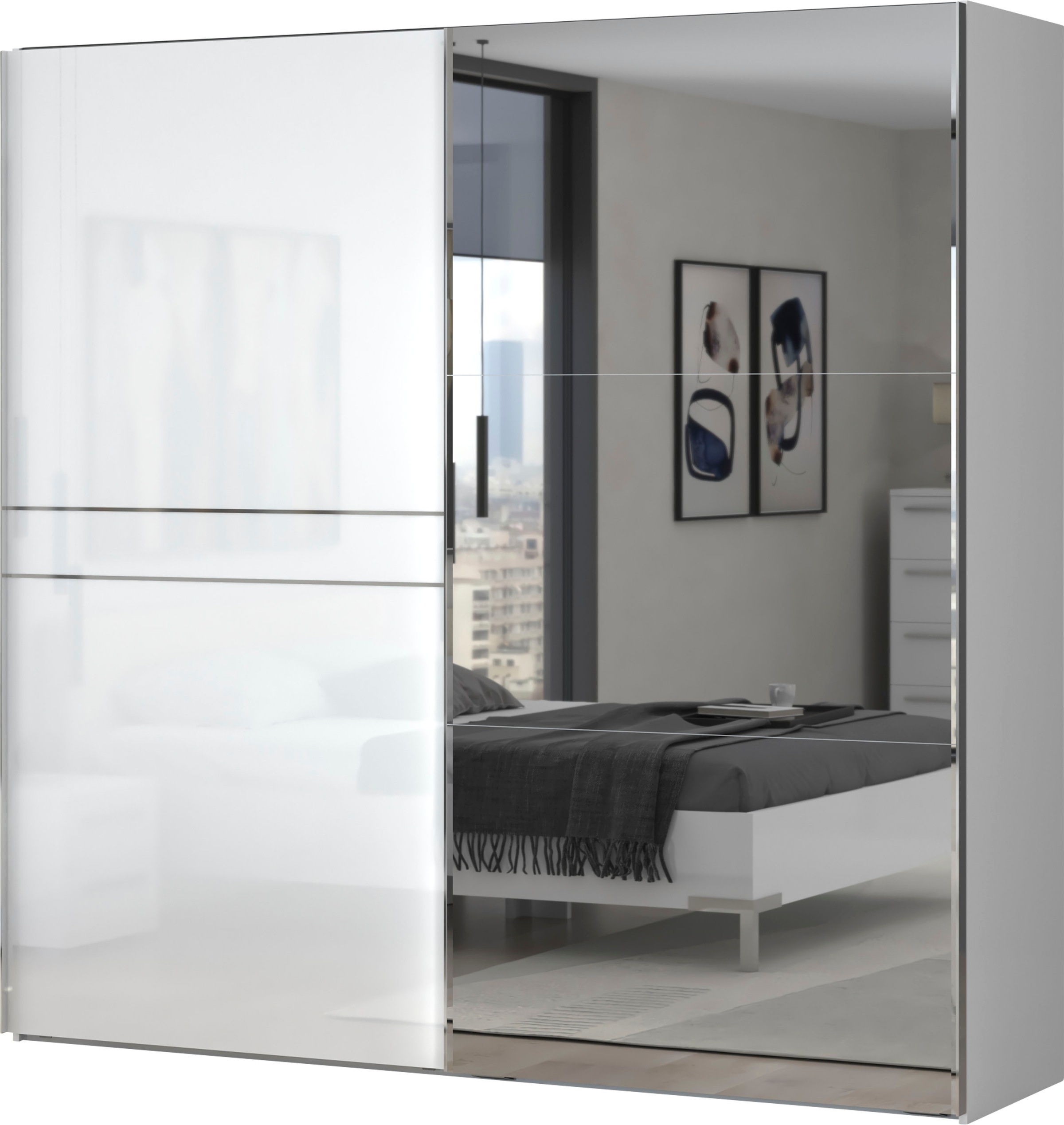 Places of Style Schwebetürenschrank "Piano, mit Einlegeböden, Kleiderstange günstig online kaufen