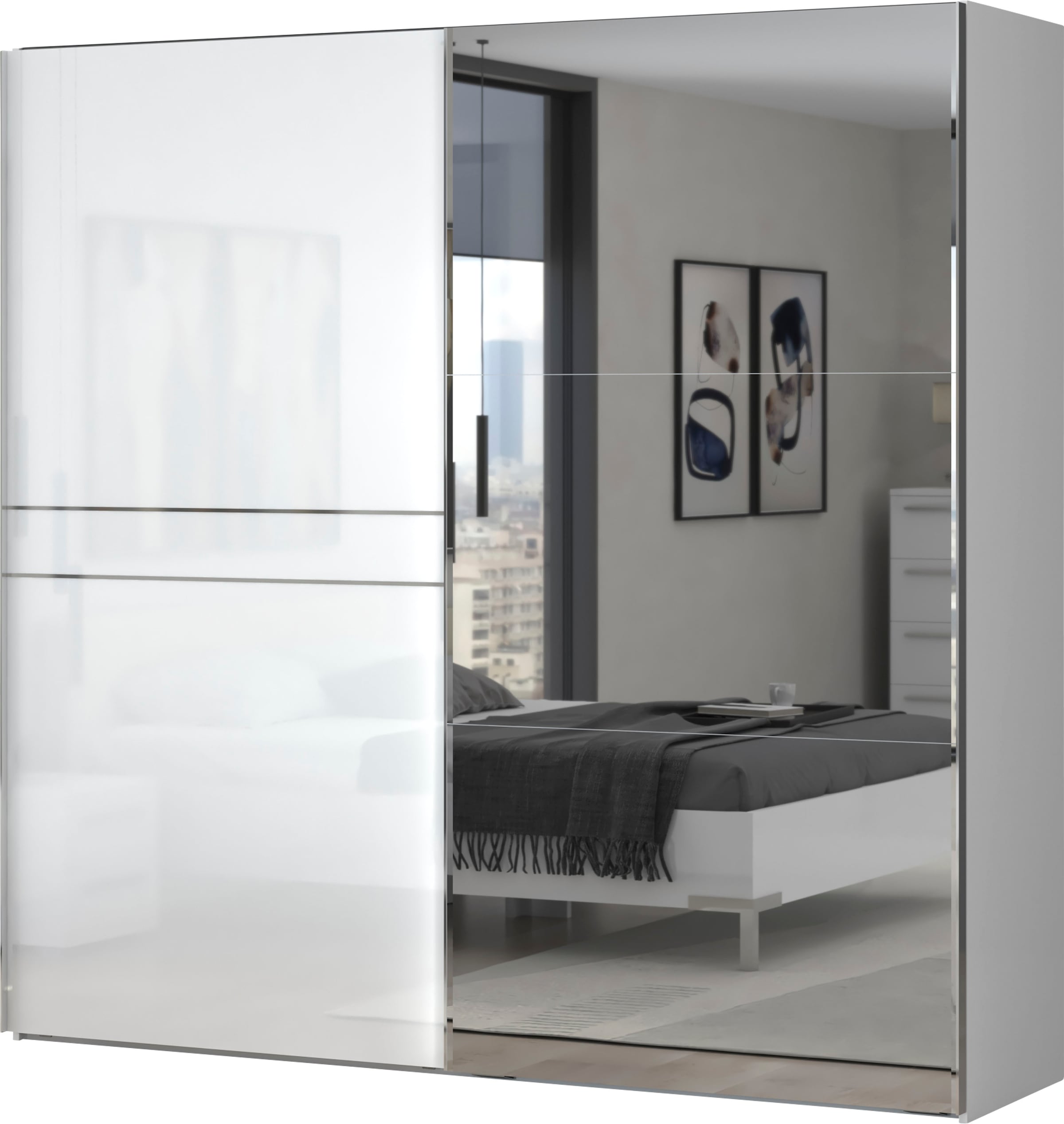 Places of Style Schwebetürenschrank "Piano, mit Einlegeböden und Kleidersta günstig online kaufen