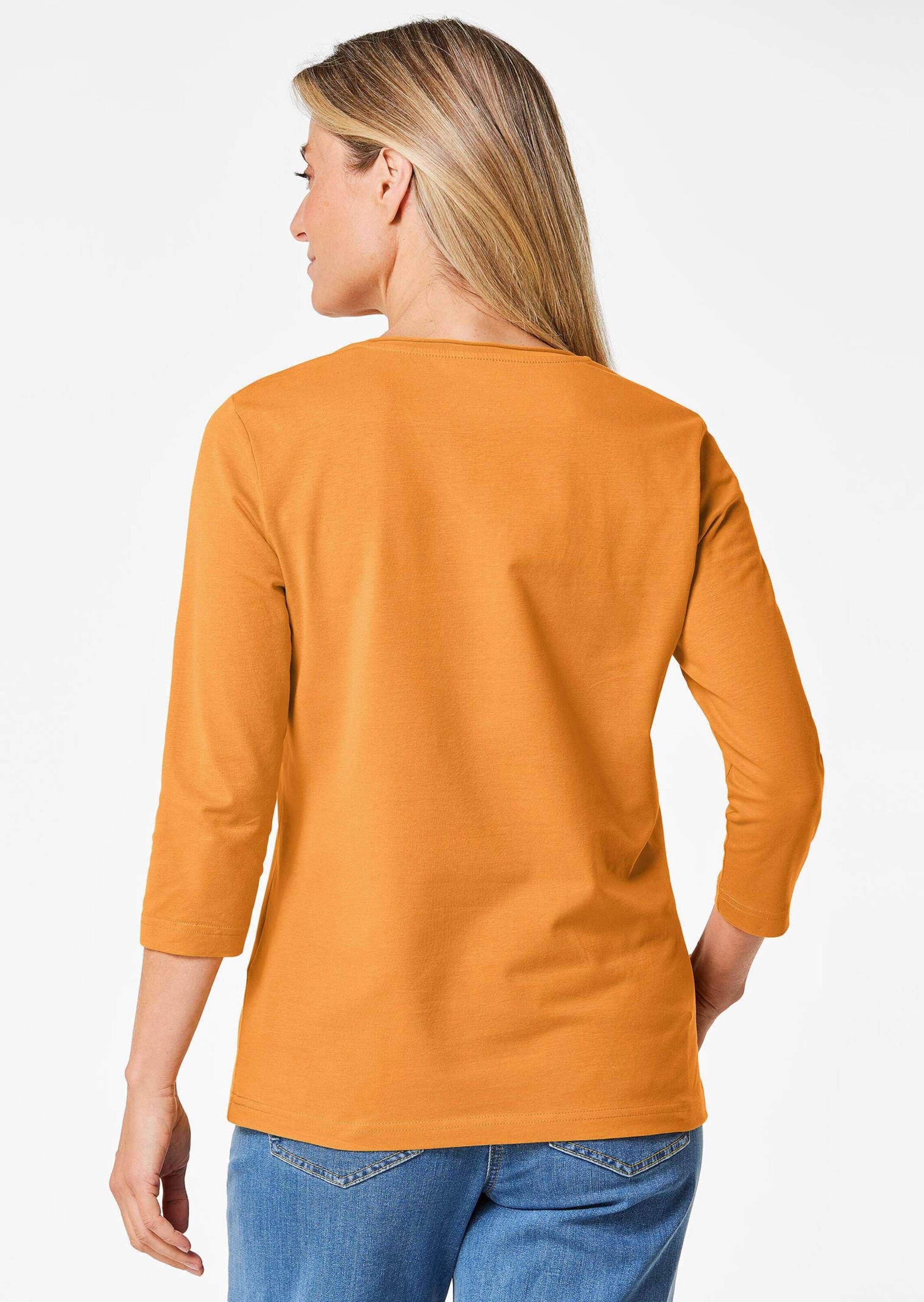 GOLDNER Kurzarmshirt »Shirt Shirt mit V-Ausschnitt«