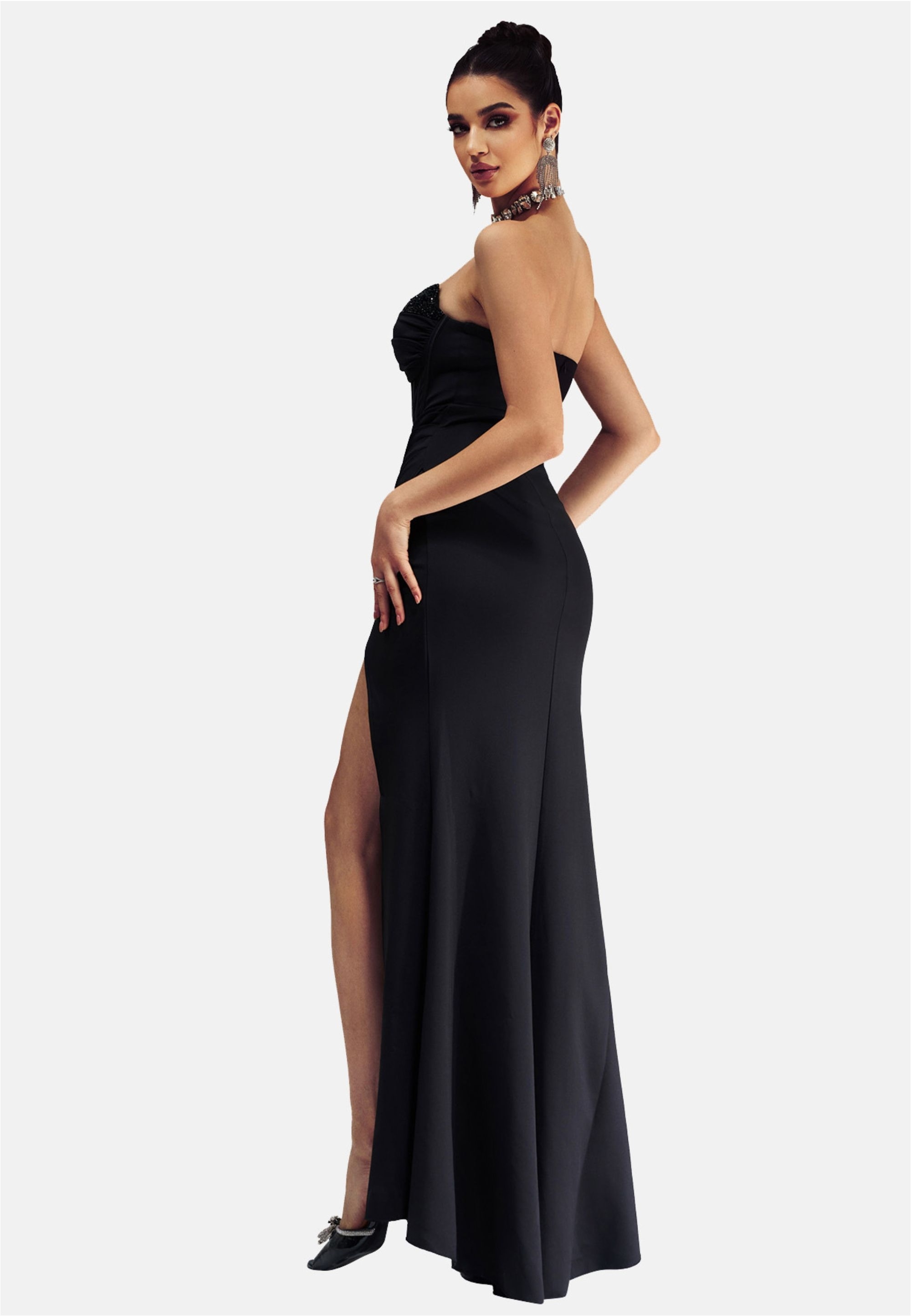 Moda Minx Jerseykleid »Evelyn Long Dress«, mit langem Beinschlitz