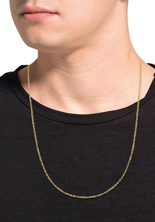 Collierkettchen AMOR "Classics, Ankerkettengliederung", gold (goldfarben), Halsketten, Damen, Gelbgold 375, L: 50 3