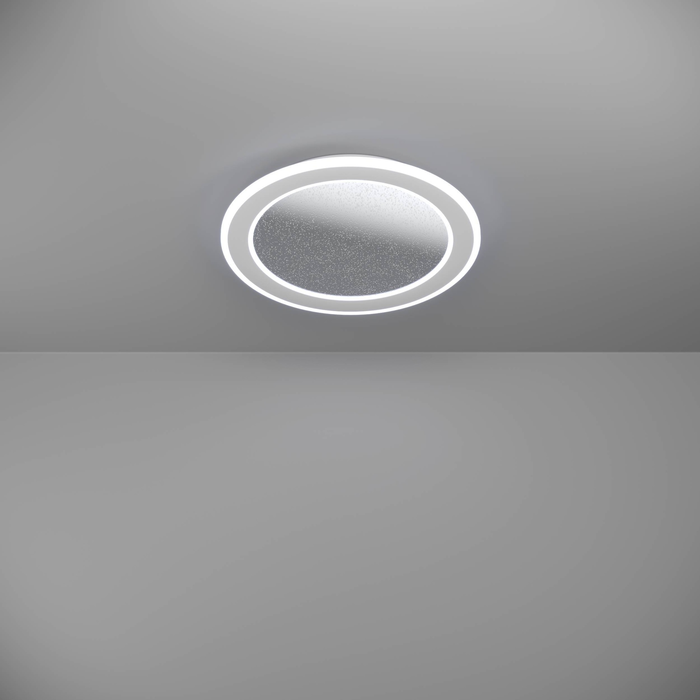 EGLO Deckenleuchte »Macchoni Deckenlampe, Kristall Deckenleuchte mit Fernbedienung, Lampe« LED-Modul 1 Stk. Kaltweiß | Neutralweiß | Warmweiß Wand-/Deckenleuchte - H5 x Ø38 cm - weiß - 20W inkl.