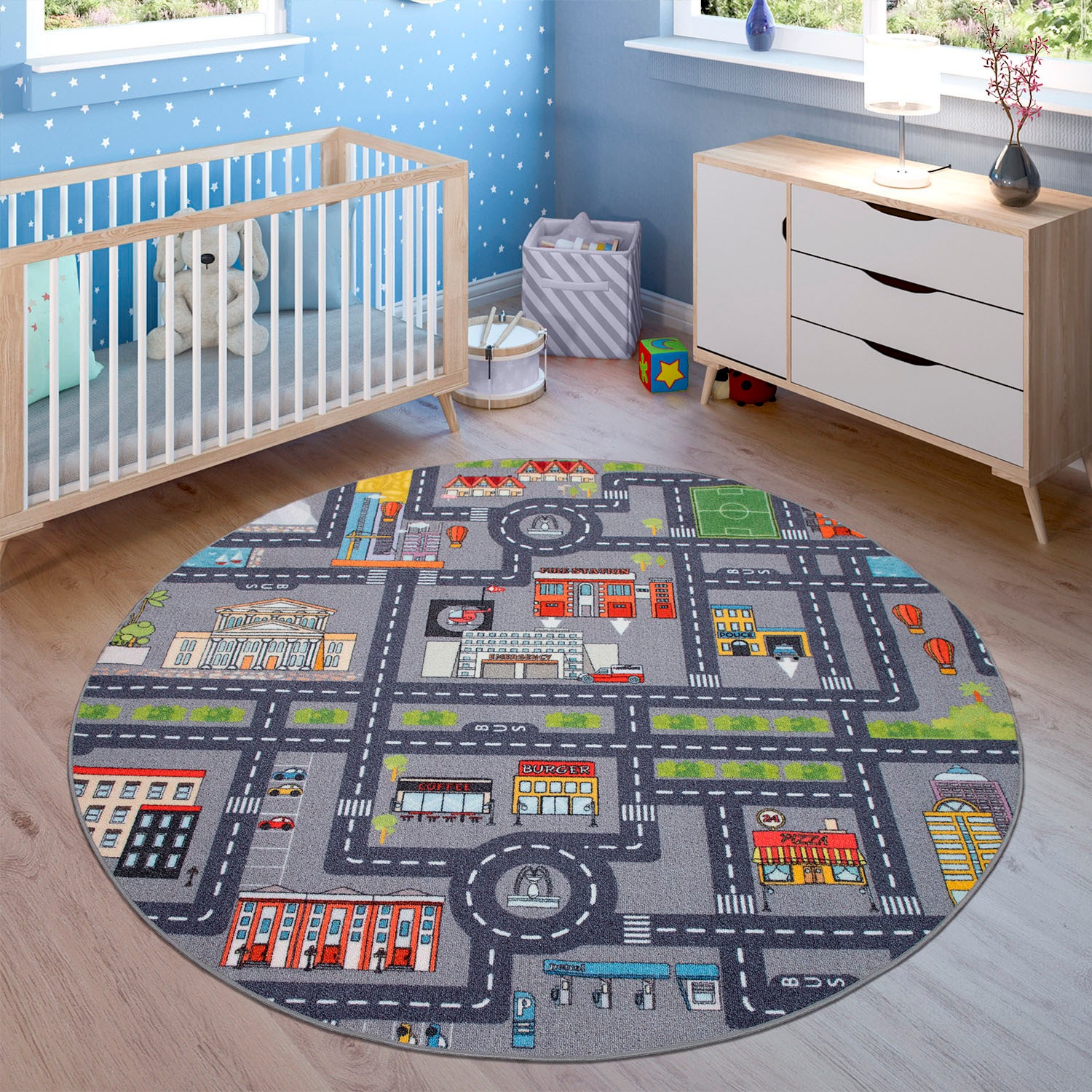 Home Straßen-Spiel-Teppich, Paco Rechnung | Kurzflor, auf BAUR rund, Kinderteppich 575«, »Bino Kinderzimmer