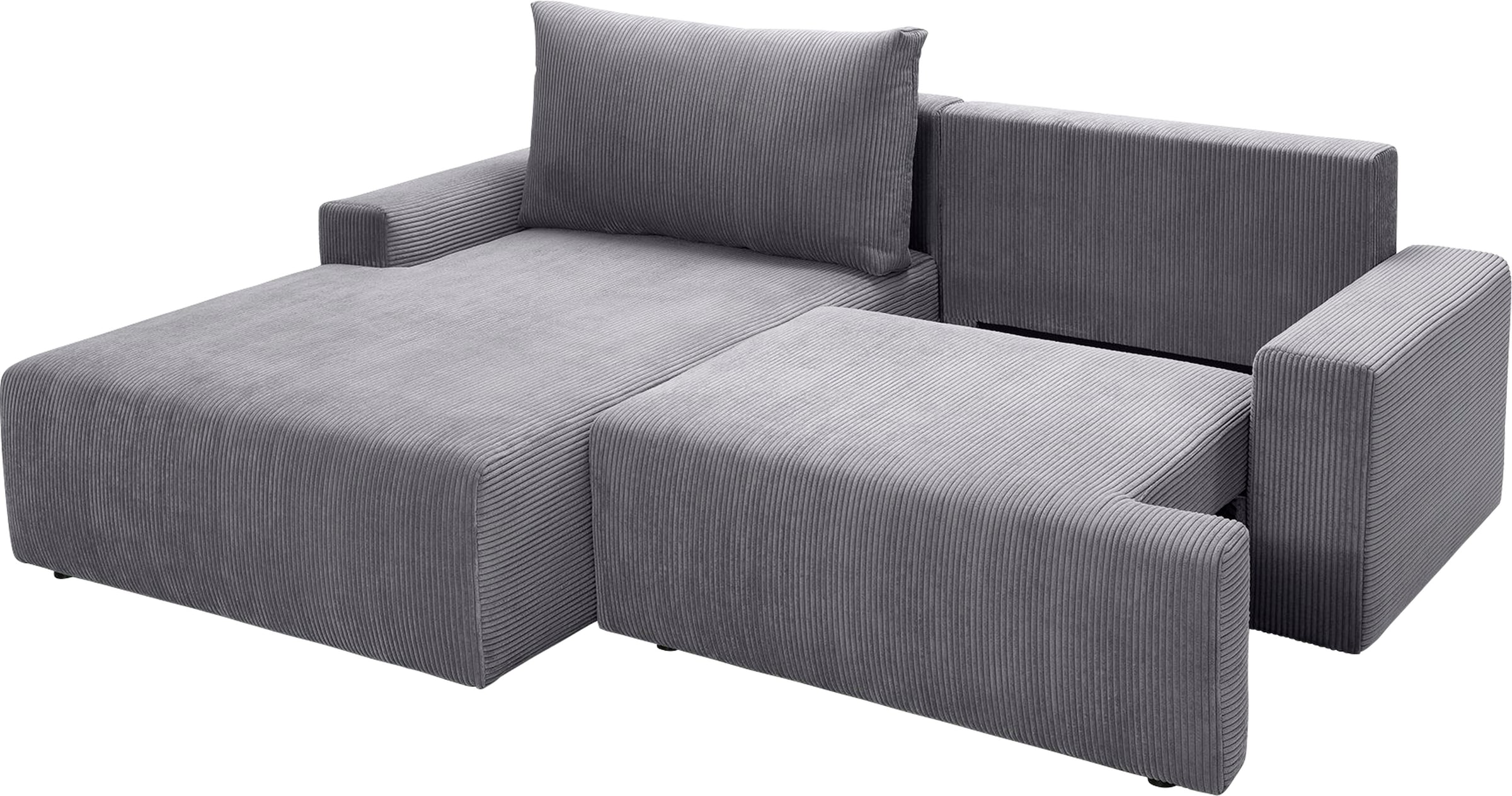 exxpo - sofa fashion Ecksofa »Orinoko, aktuelles Design und hoher Sitzkomfort, L-Form«, inkl. Bettfunktion und Bettkasten, schöne Farben im angesagten Cord