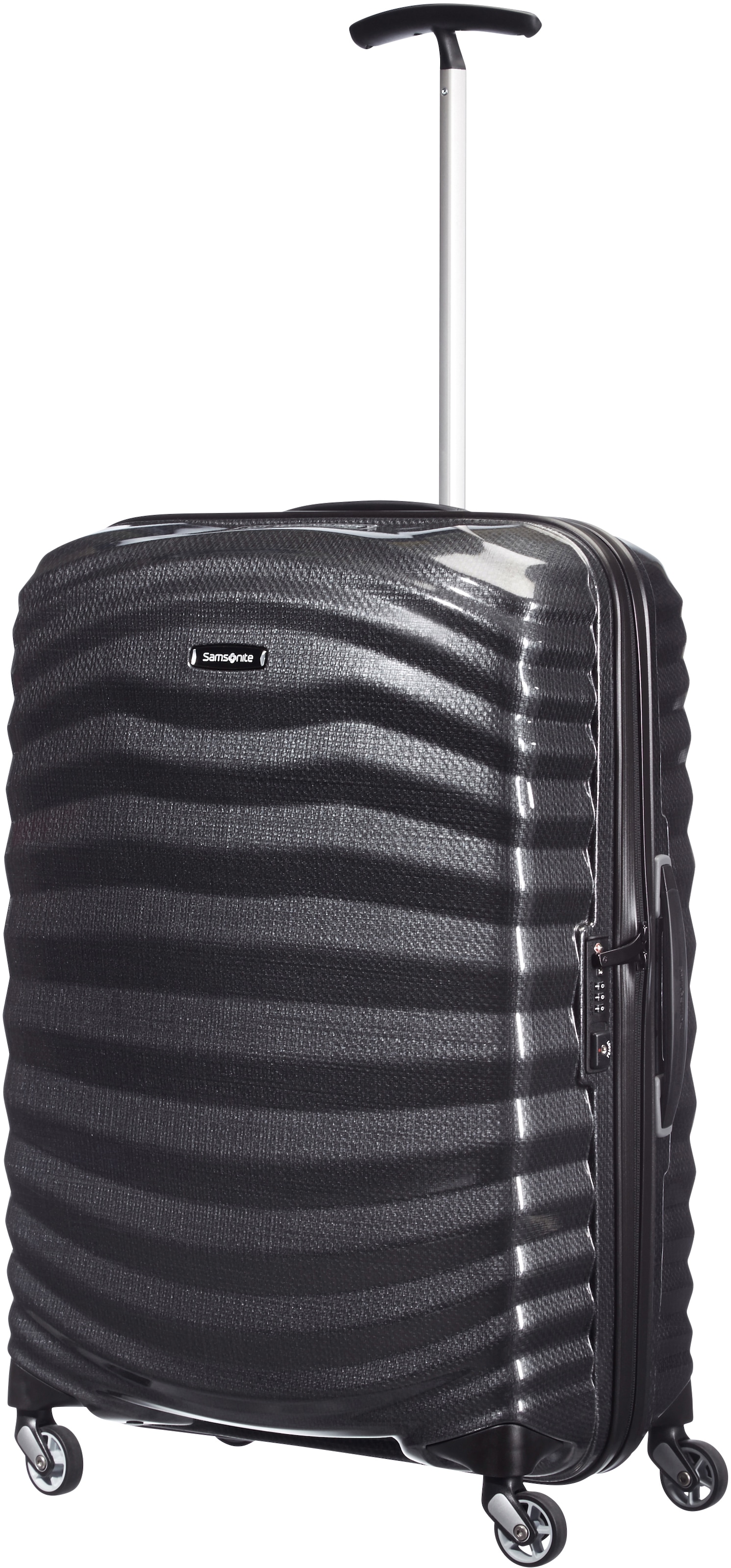 Samsonite Hartschalen-Trolley "LITE-SHOCK Black, 69 cm", 4 St. Rollen, Reisekoffer Großer Koffer Aufgabegepäck Made in E