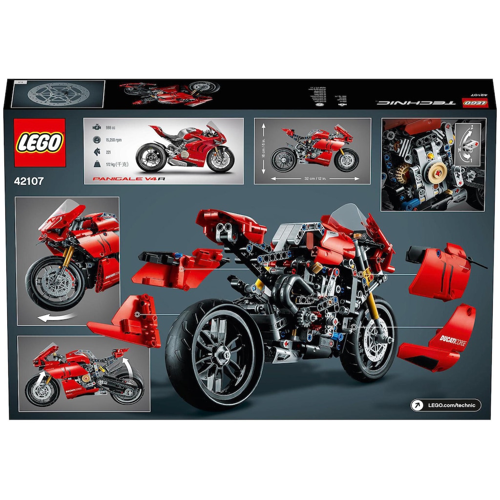 LEGO® Konstruktionsspielsteine »Ducati Panigale V4 R (42107), LEGO® Technic«, (646 St.), Made in Europe