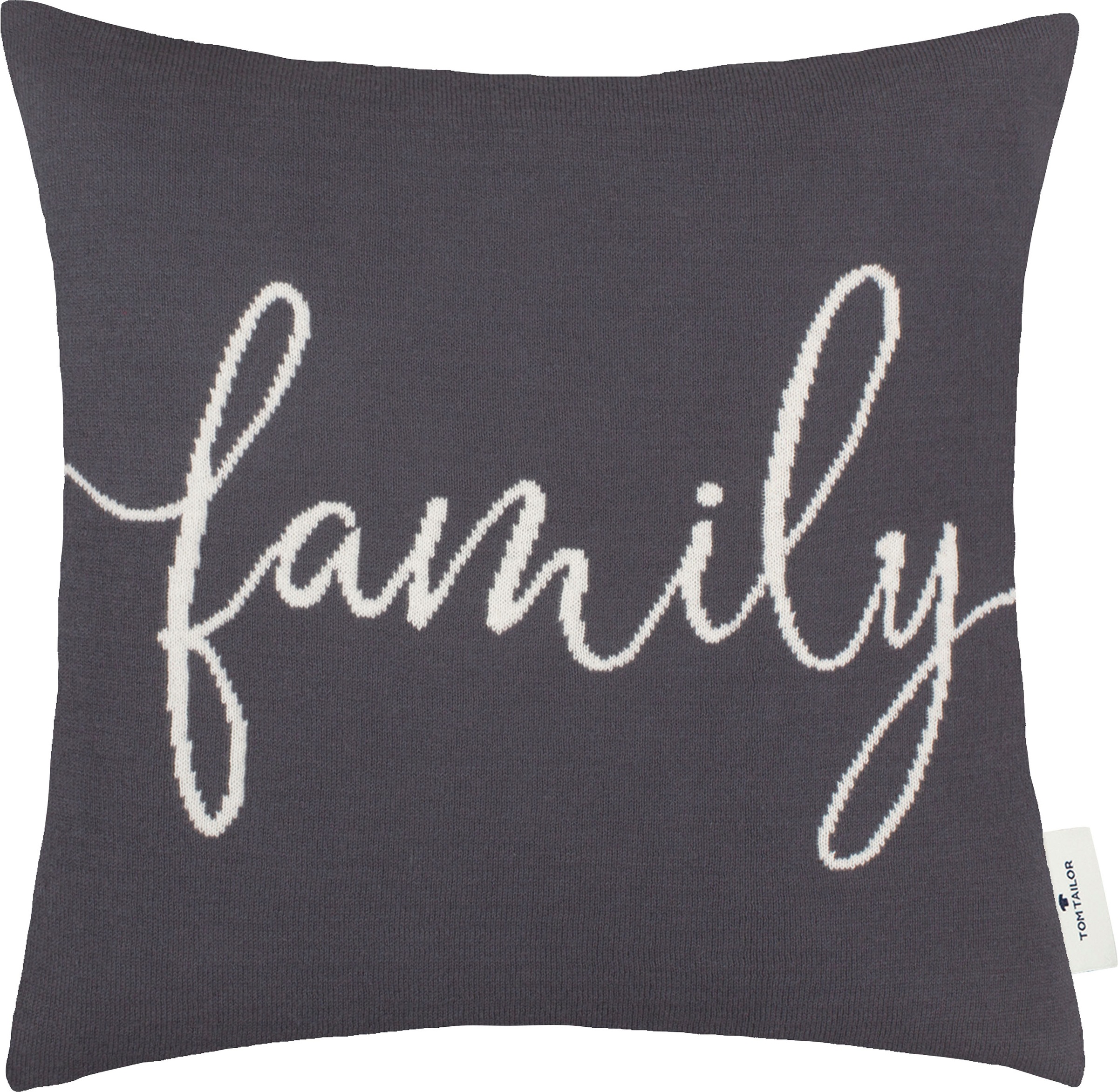 TOM TAILOR HOME Dekokissen "Family" aus hochwertiger Baumwolle, Kissenhülle ohne Füllung, 1 Stück