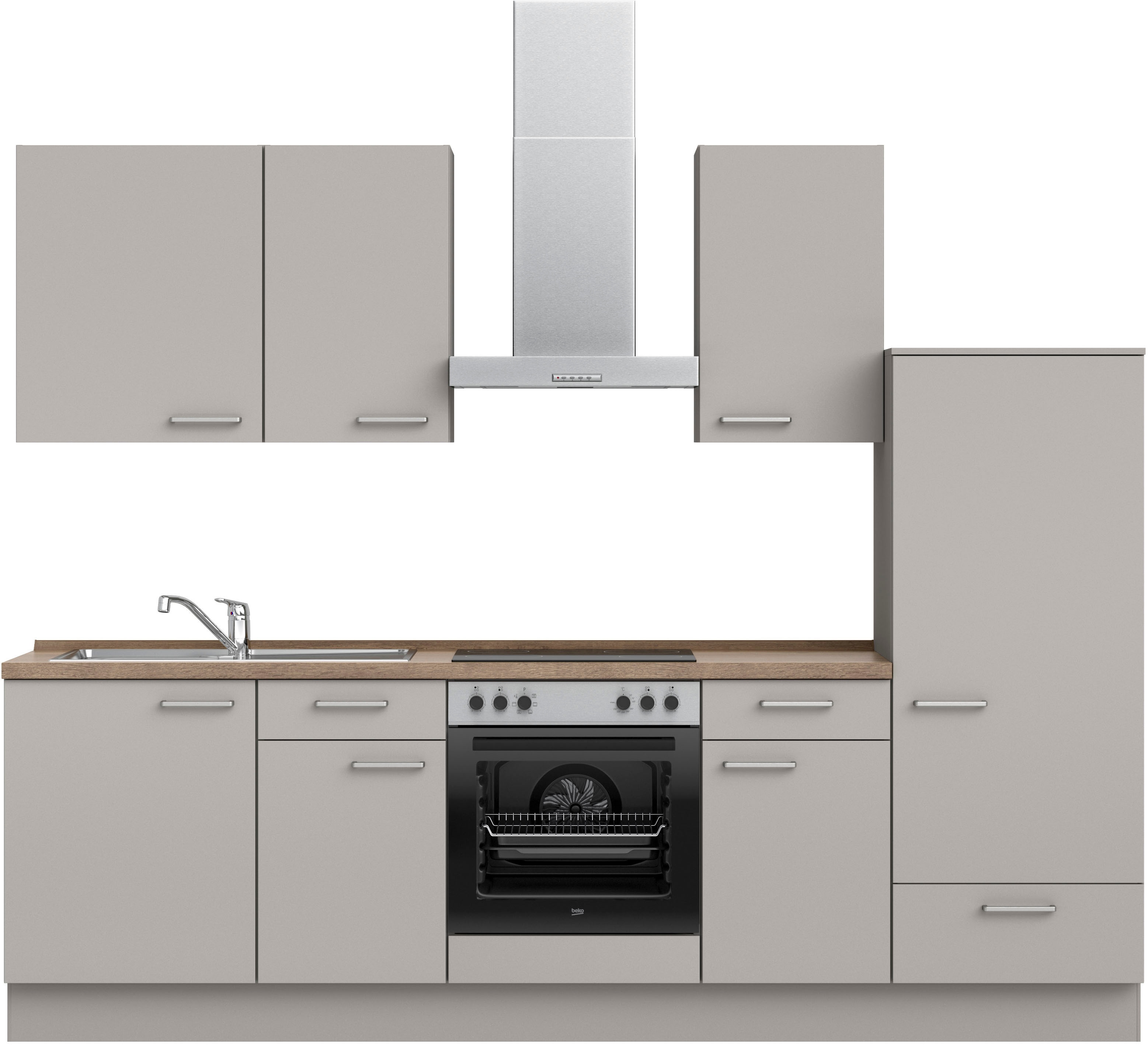 nobilia Küchenzeile ""Touch I", NEU: individuell anpassbar mit gratis Profi-Beratung" vormontiert, Breite 270 cm, Ausrichtung wählbar, wahlw. mit E-Geräten
