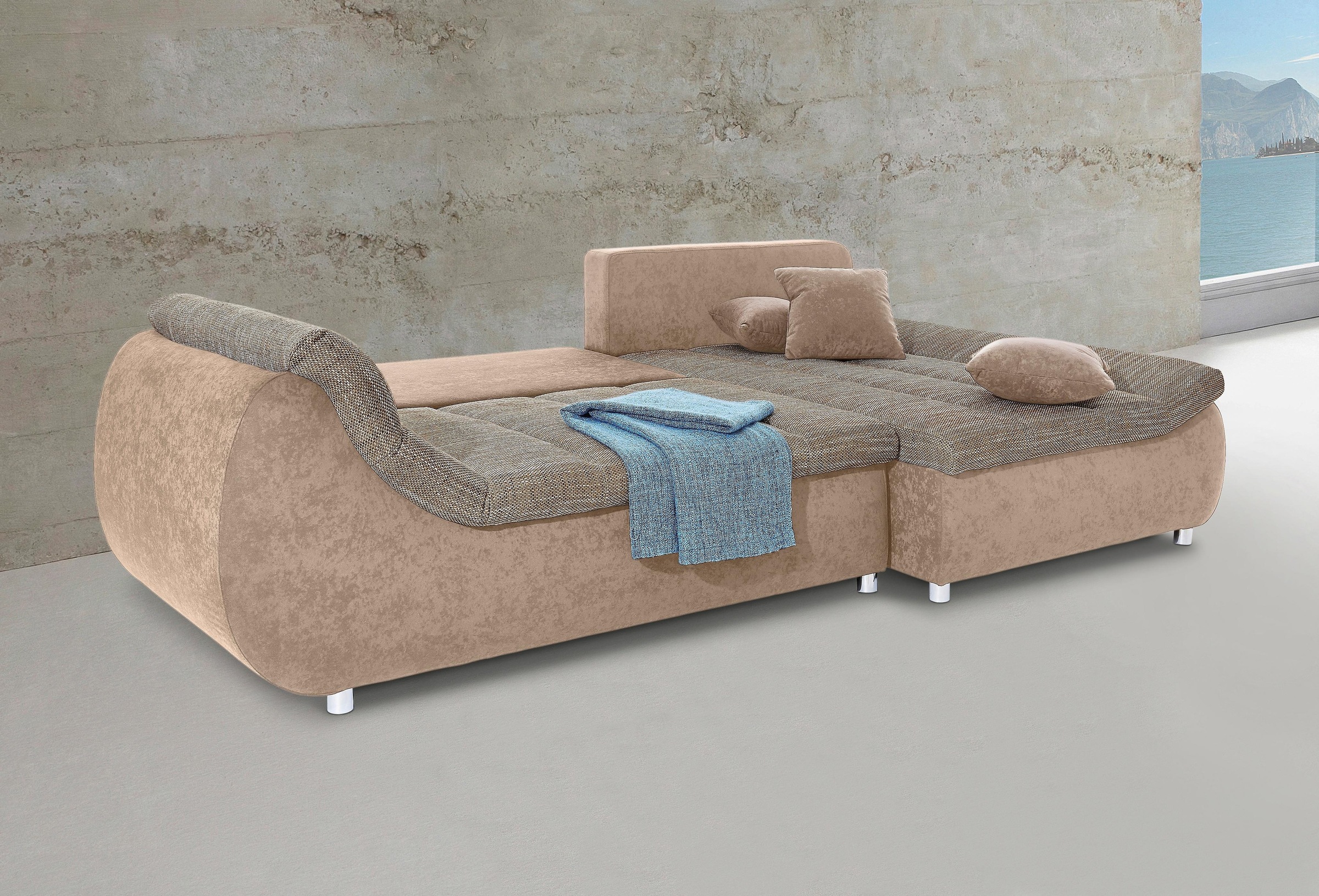 INOSIGN Ecksofa "Imola elegant und bequem, aktuelle Steppung im Sitz, L-For günstig online kaufen