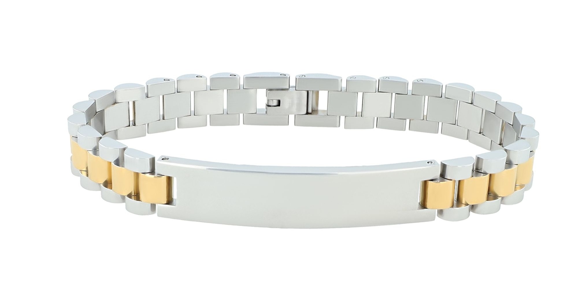 ADELIA ́S Damen Gliederarmband "Armband – Gliederarmband aus Edelstahl 20,5 cm", 20cm, Edelstahl, gold, Edelstahl, Armbänder, Zum Verschenken an