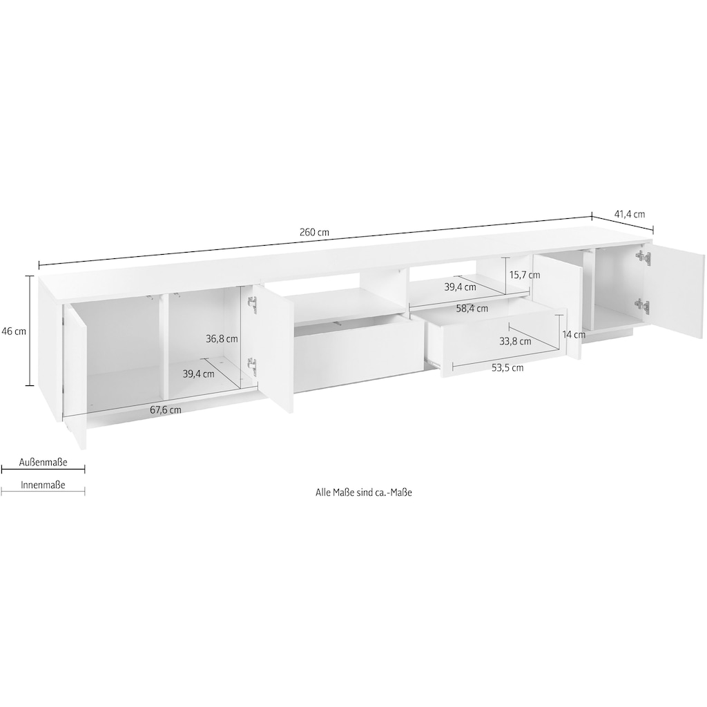 INOSIGN TV-Board »bloom«, Breite ca. 260 cm