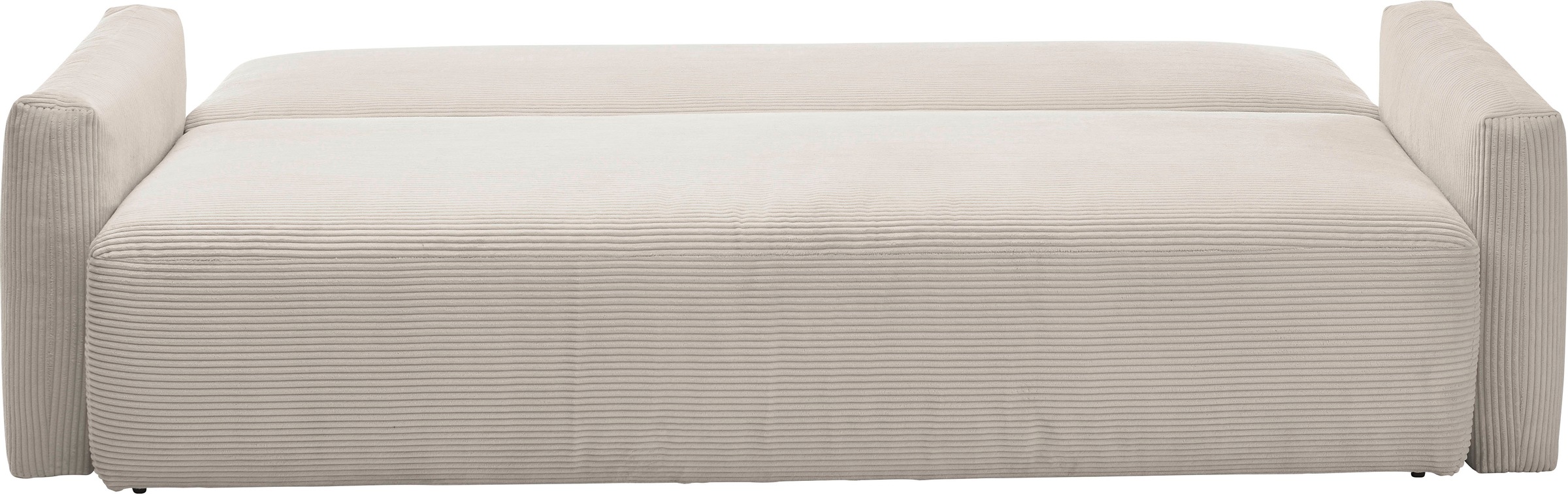 INOSIGN Schlafsofa »Donka Dauerschläfer-geeignet, belastbar bis 270 kg, incl. Bettlkasten«, mit Armlehnen, Breite 232 cm, auch in Cord, Tonnentaschen-Federkern