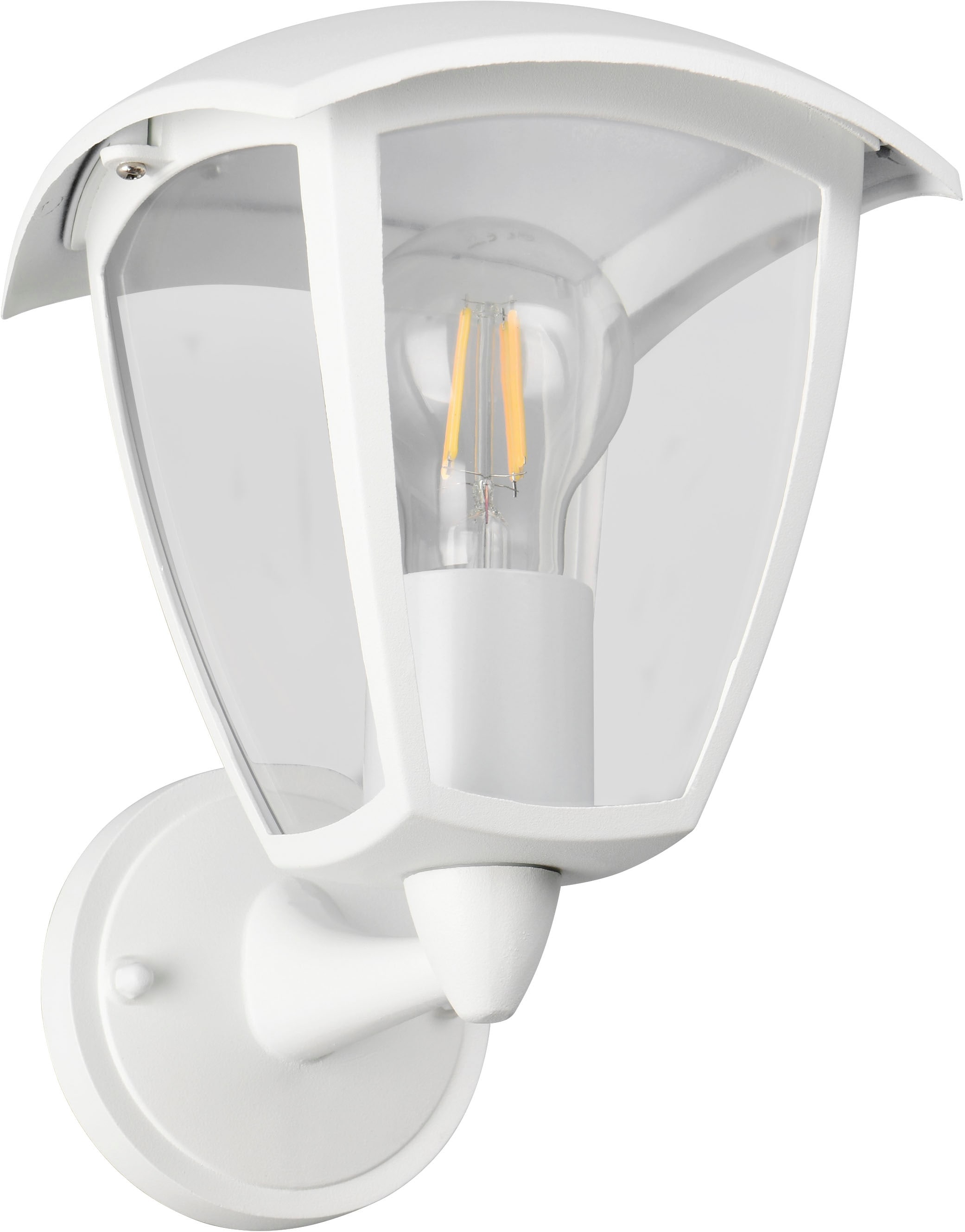 TRIO Leuchten Außen-Wandleuchte »VENTA, Laterne Hauswand Fassadenbeleuchtung, exkl 1x E27 max 10W, IP44«, 1 flammig, Leuchtmittel E27 | Leuchtmittel wechselbar, Wandlampe Laternen-Optik, aufwärts gerichtet, Schirm Kunststoff