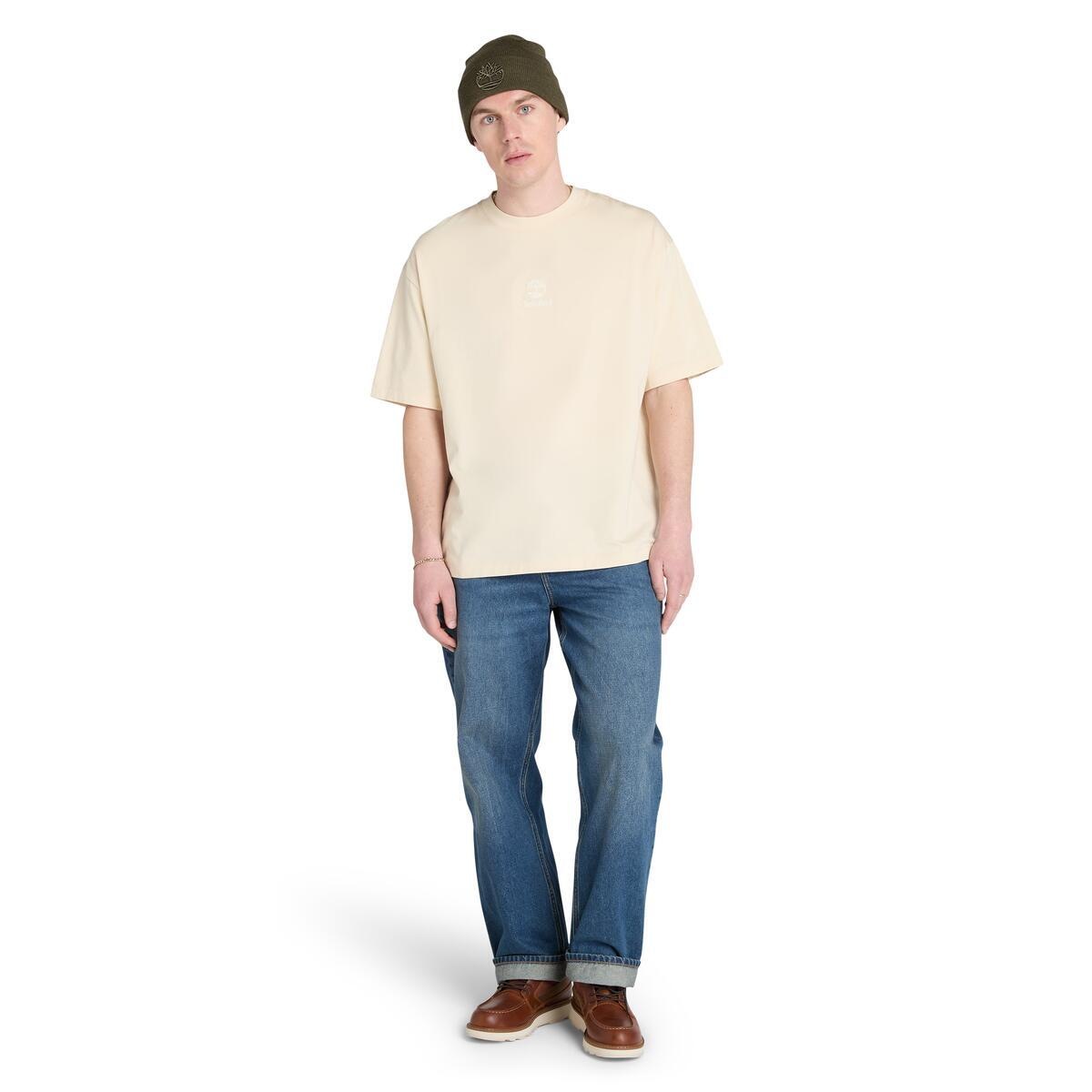 T-Shirt TIMBERLAND "HAMPTHON Tonal Stack Logo Tee", Herren, Gr. XXL, beige (natur), Obermaterial: 100% Baumwolle, Rundhals, Shirts T-Shirt 4
