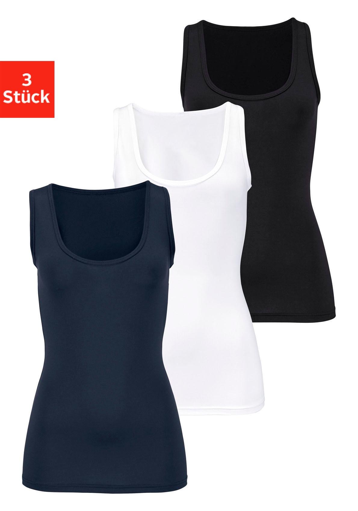 Vivance Active by Lascana Unterhemd 3er-Pack, aus weicher Microfaser, Tanktop, Unterziehshirt