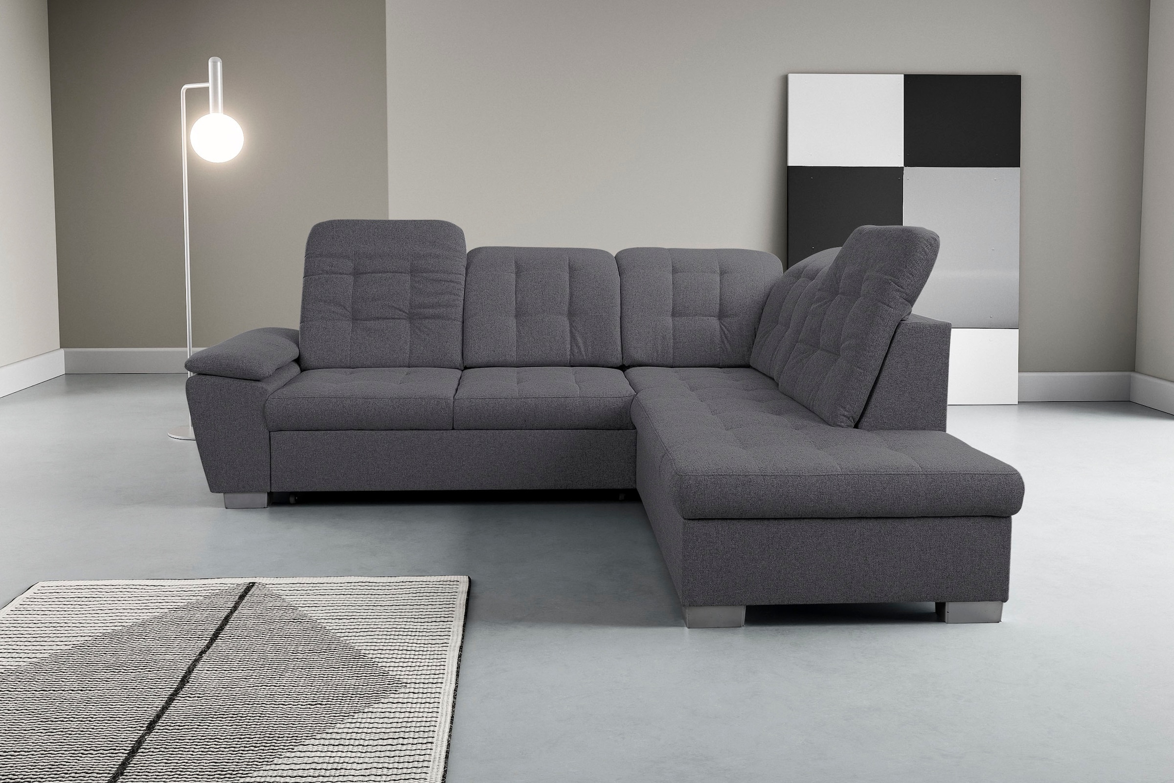 WERK2 Ecksofa "Bonny inkl. Kopfteilverstellung, Bettfunktion, Stauraum, L-F günstig online kaufen