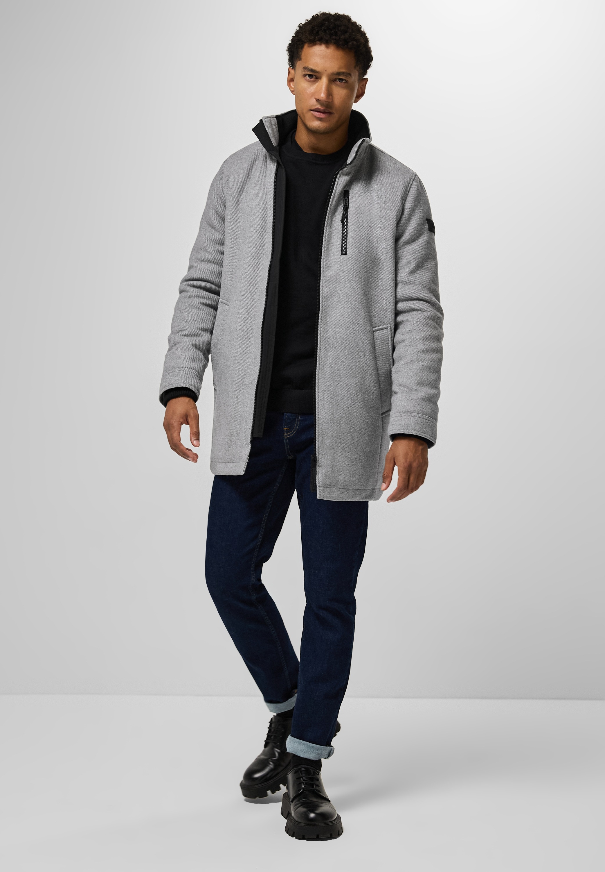 STREET ONE MEN Outdoorjacke, ohne Kapuze, mit Stehkragen