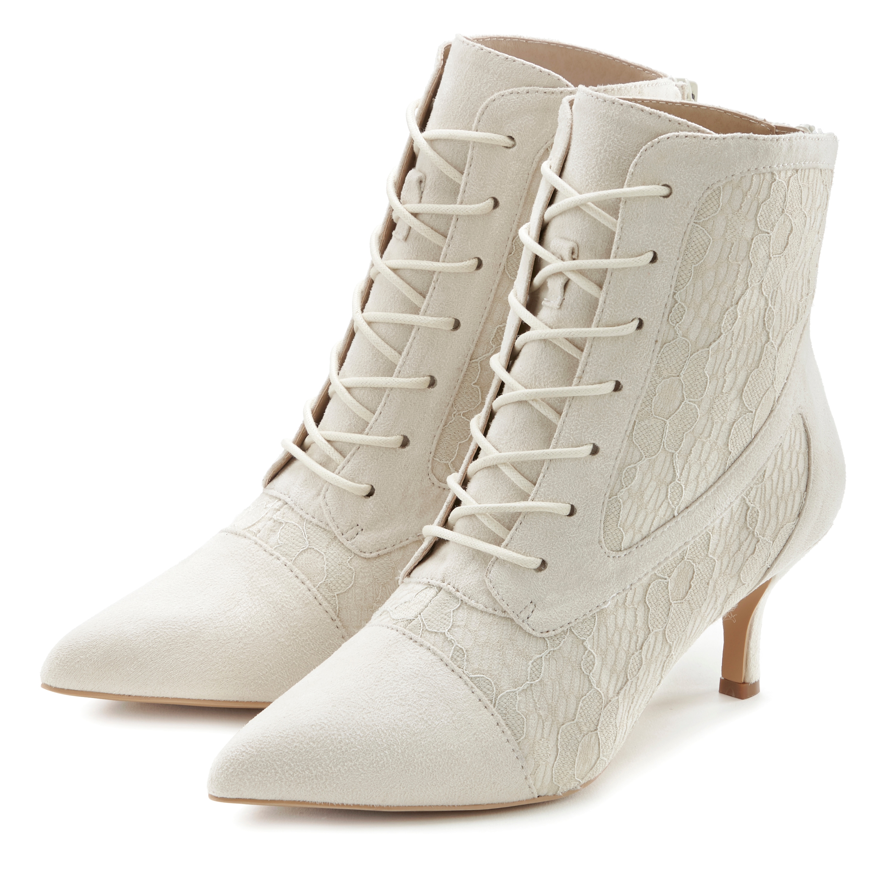 LASCANA Schnürstiefelette "Herbststiefelette, Stiefel," in sexy Spitzen Optik