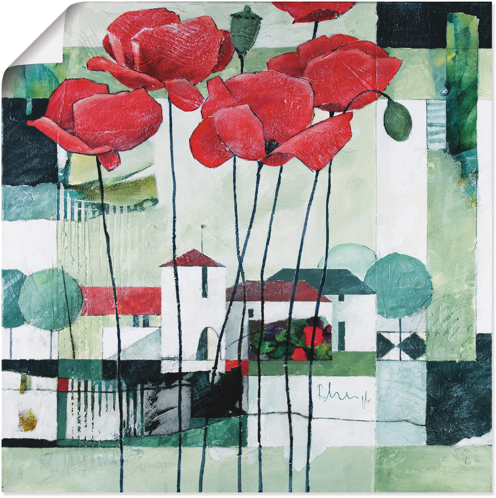 Artland Wandbild »Mohn Größen kaufen Wandaufkleber oder versch. II«, St.), | in Blumen, als (1 BAUR Poster Leinwandbild