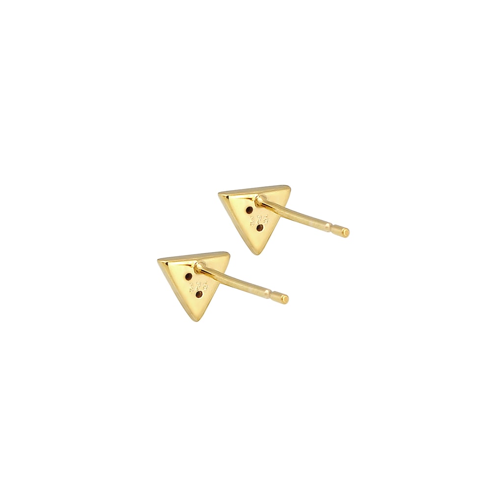 Elli DIAMONDS Paar Ohrstecker »Dreieck Geo Black Diamant (0.09 ct) 375er Gelbgold«