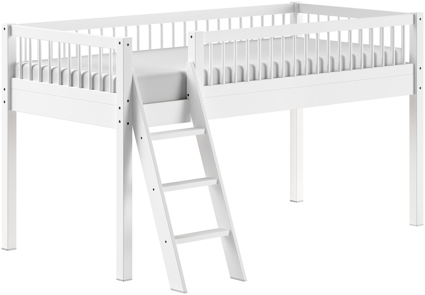 Vipack Spielbett Made in Europe, aus massiver Eiche geölt, LF 90x2000cm, RR, Leiter u. Absturzschutz