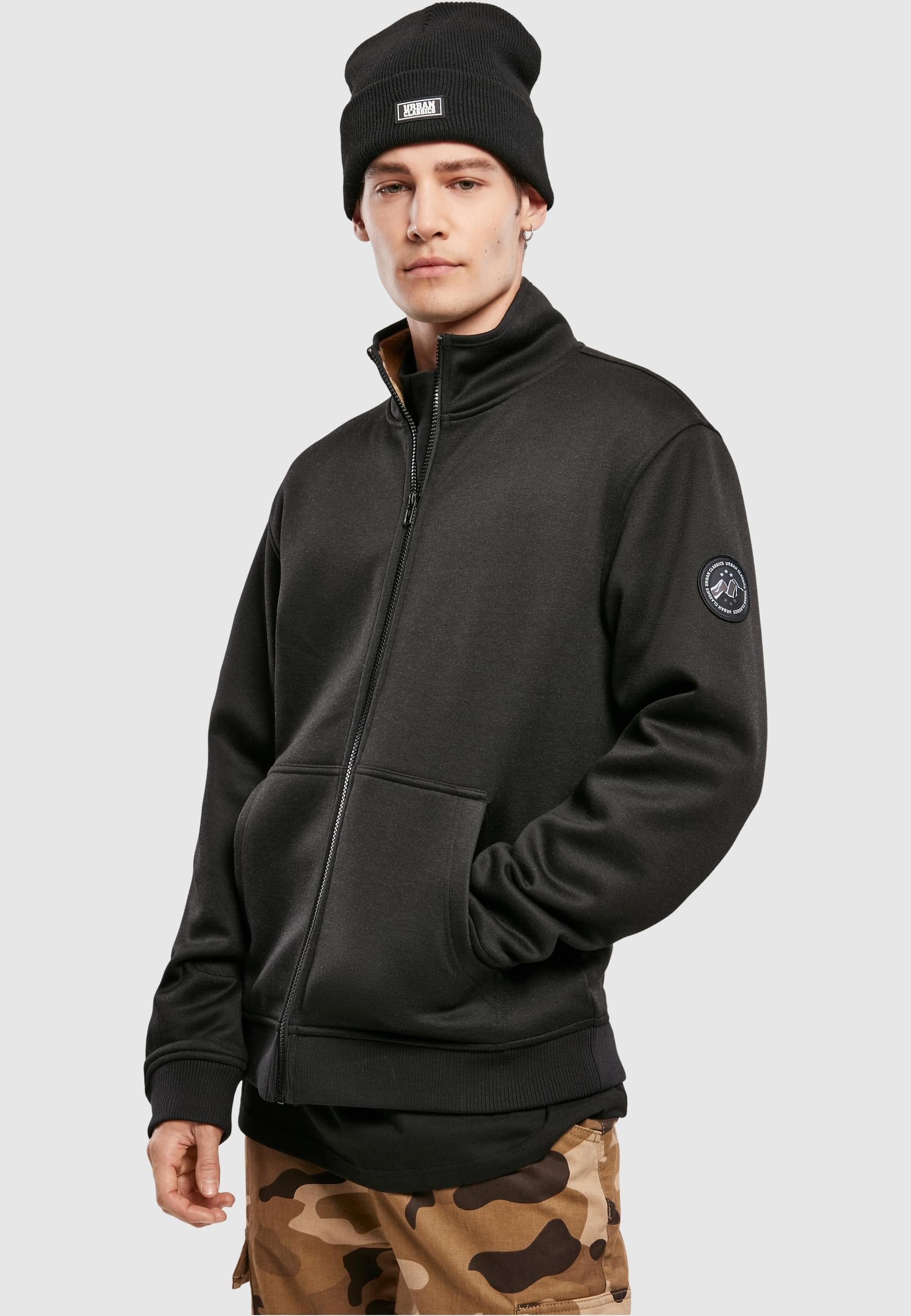 URBAN CLASSICS Anorak »Urban Classics Herren Teddy Bonded Zip Jacket«, (1 St.), ohne Kapuze