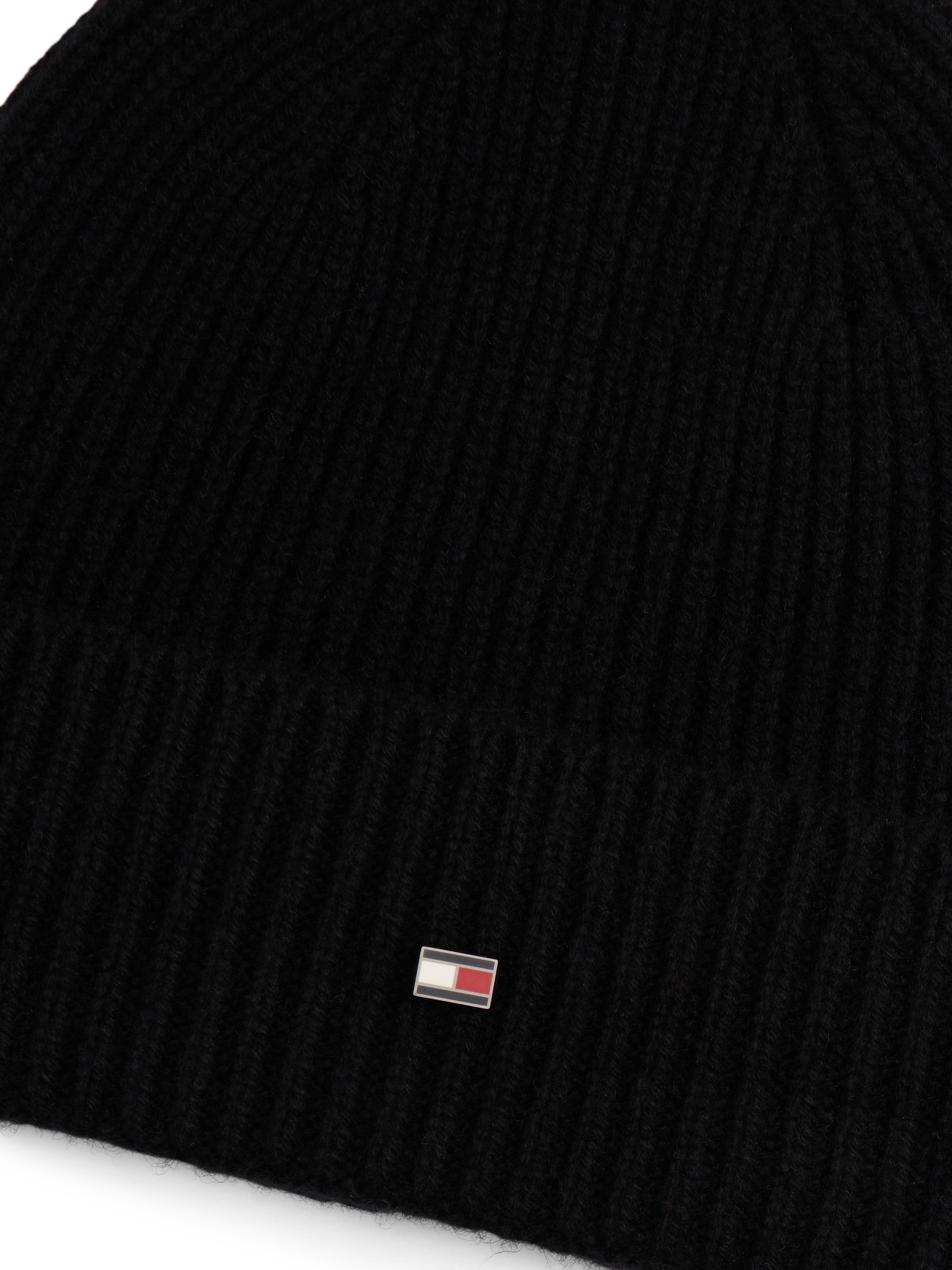 Tommy Hilfiger Beanie »TH FLAG CASHMERE«, mit Umschlag, aus Strick