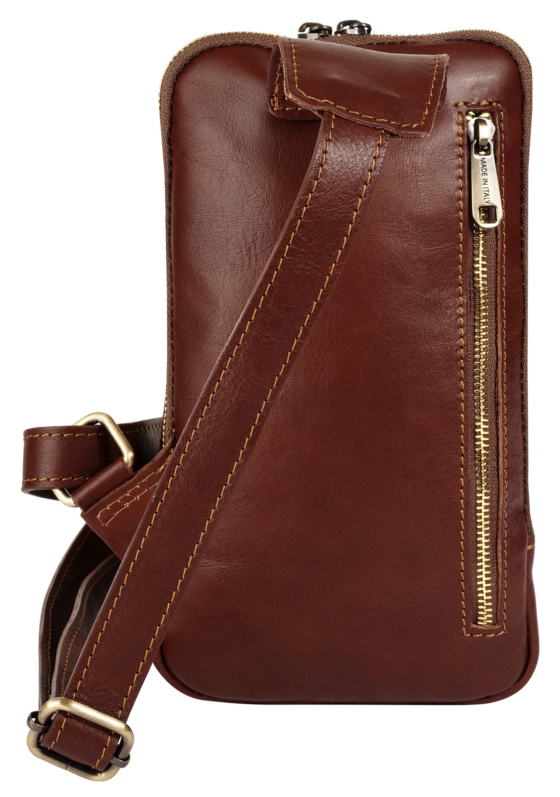 Piké Umhängetasche, echt Leder, Made in Italy