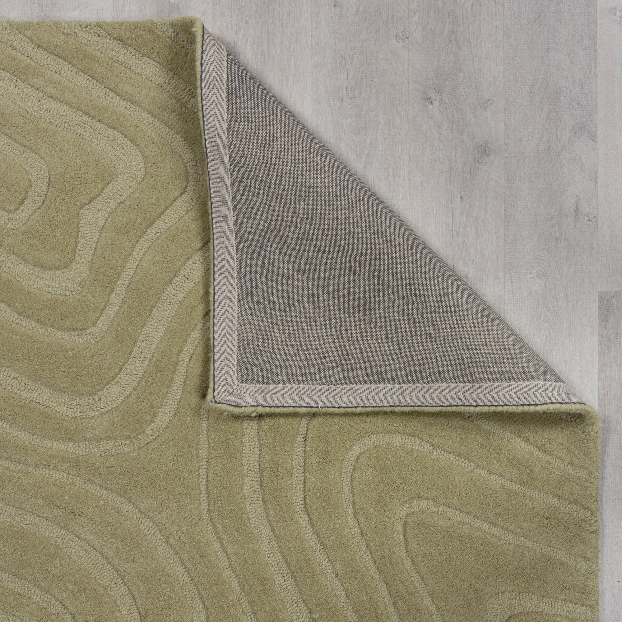 FLAIR RUGS Wollteppich »Mesmerise«, rund, 14 mm Höhe, Wollteppich mit Hoch-Tief Effekt