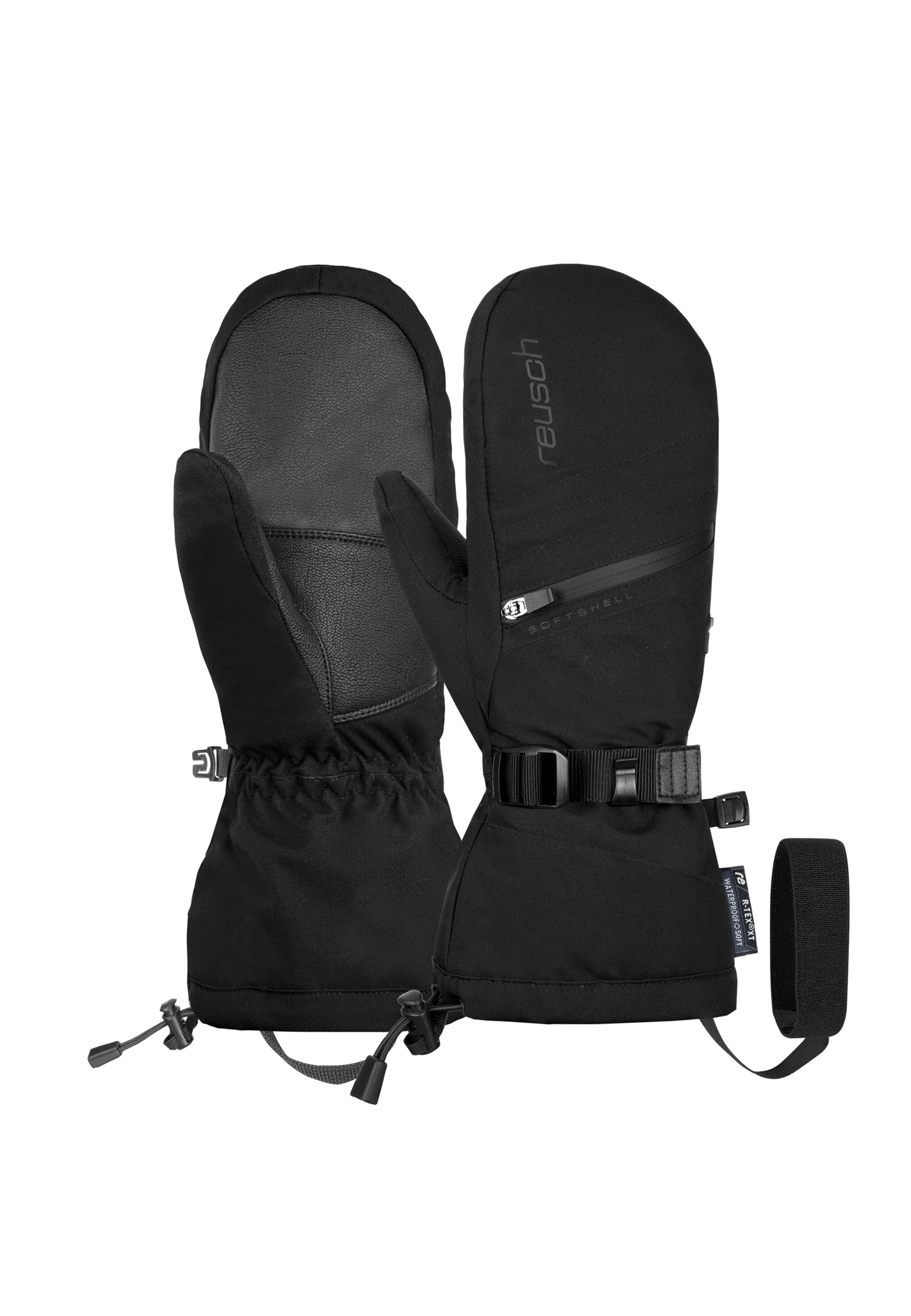 "Fäustlinge REUSCH ""Demi R-TEX XT Mitten"", Damen, Gr. 8, schwarz, 94% Polyester, 6% Lederimitat, mehrfarbig, Handschuhe Fäustlinge, mit praktischer